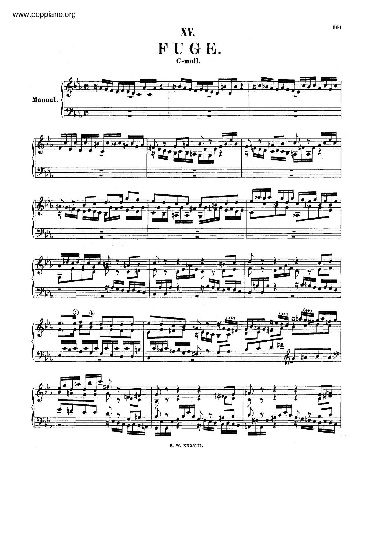Fugue In C Minor, BWV 575琴谱