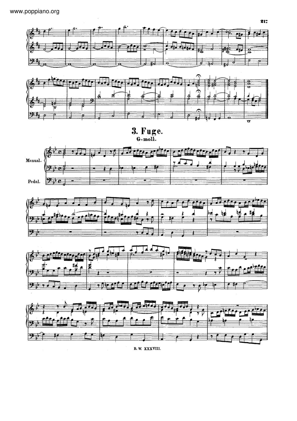 Fugue In G Minor, BWV 131Aピアノ譜