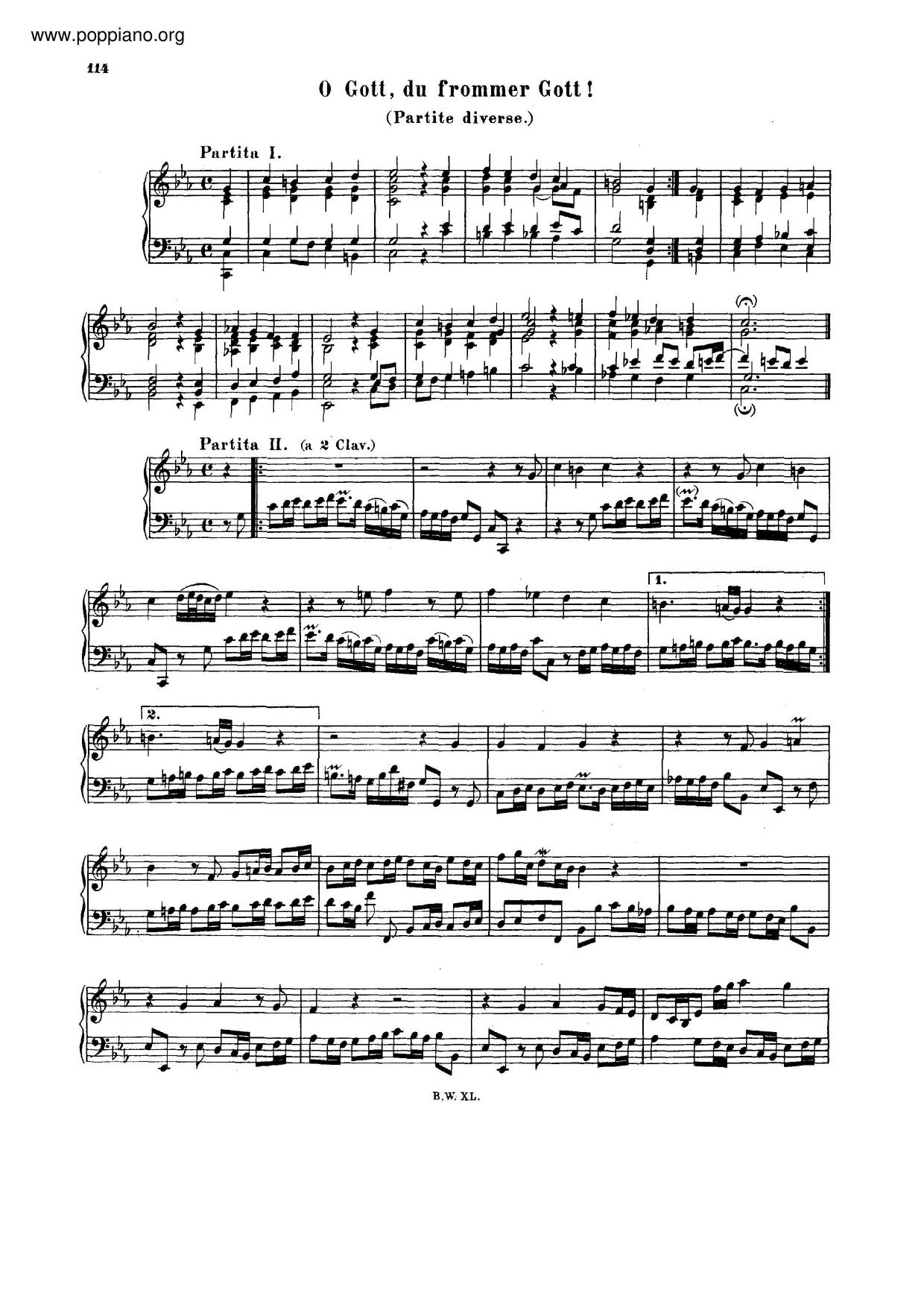 O Gott, Du Frommer Gott, BWV 767ピアノ譜