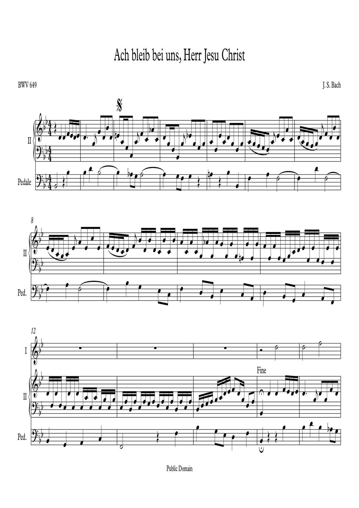 6 Chorale Preludes, BWV 645-650ピアノ譜
