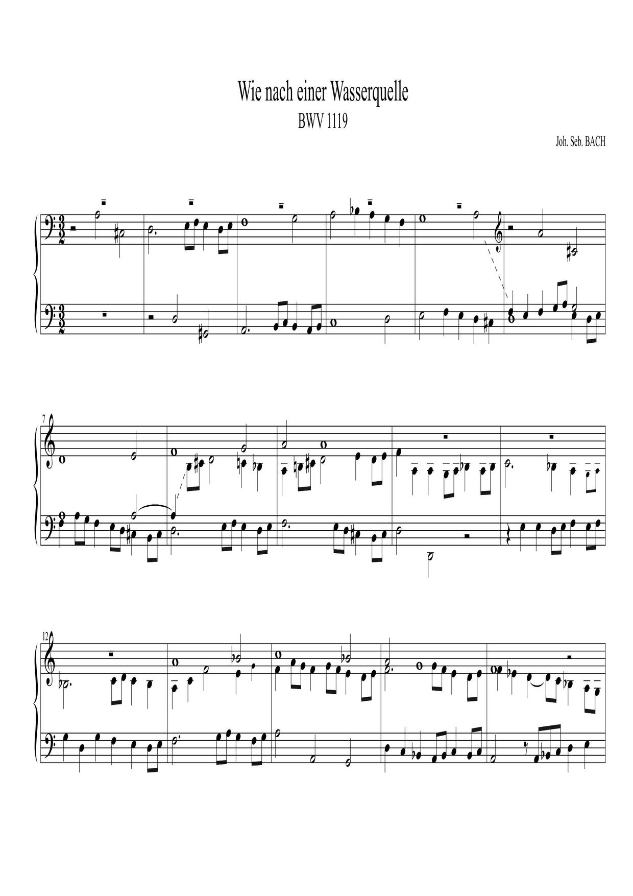 Neumeister Chorales, BWV 1090-1120ピアノ譜