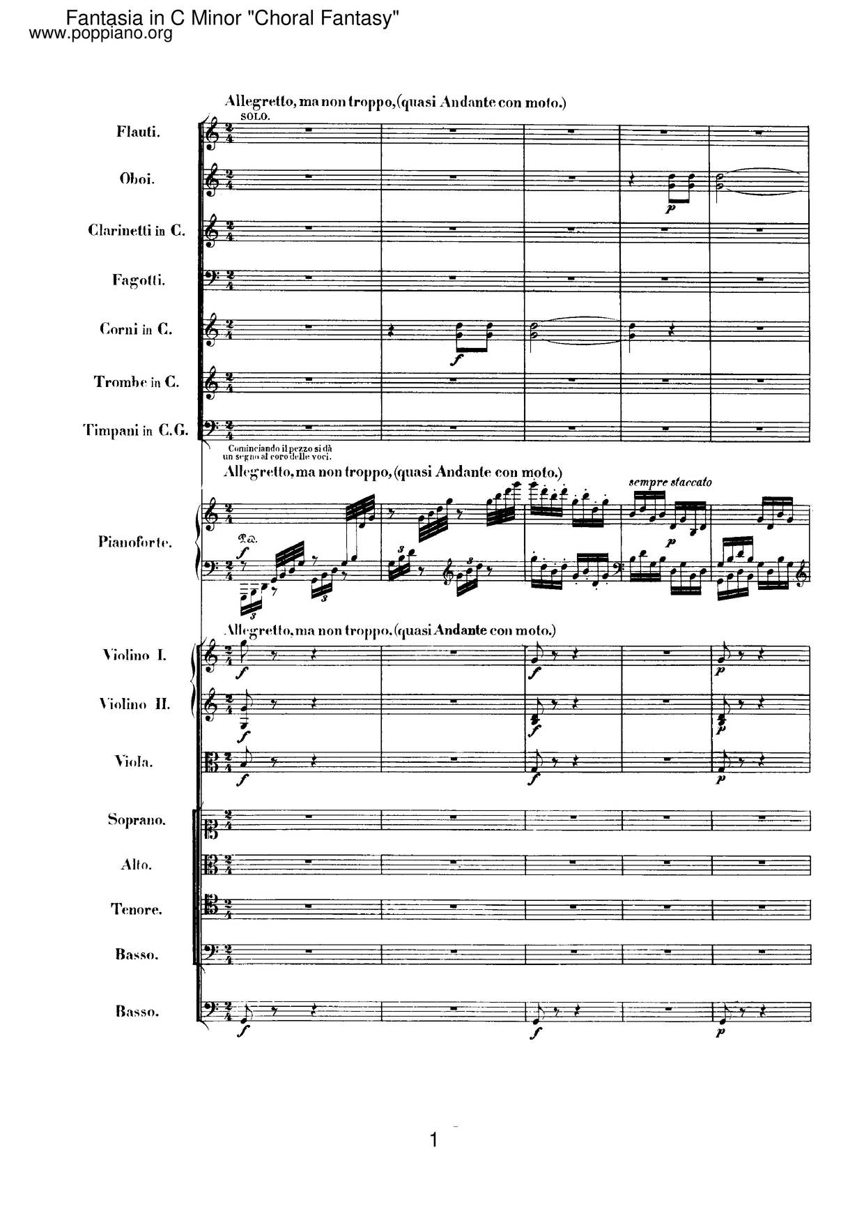 Fantasia In C Minor, Op. 80 Score
