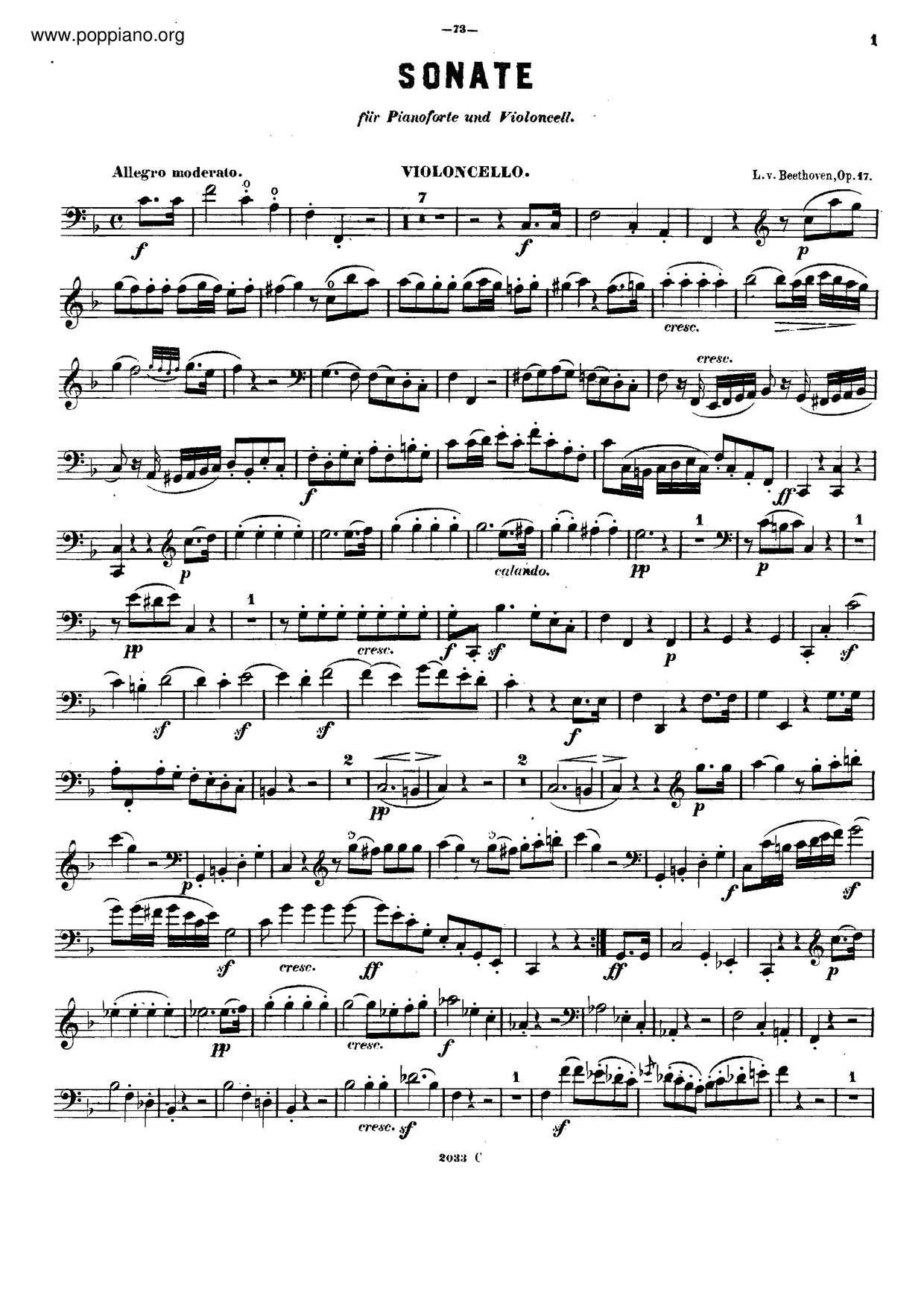 Horn Sonata, Op. 17琴谱