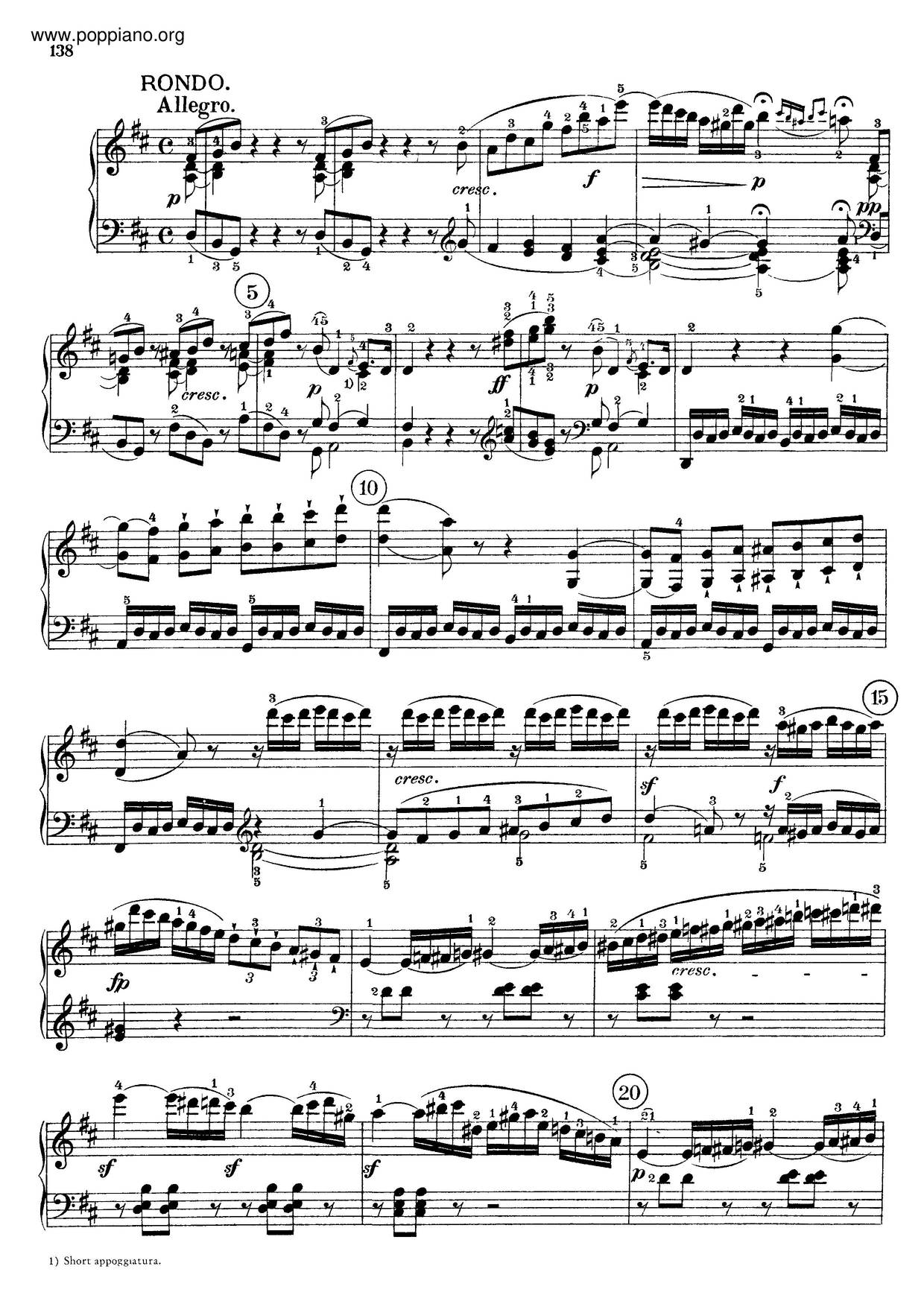 Piano Sonata No. 7 In D Major, Op. 10, No. 3 Score
