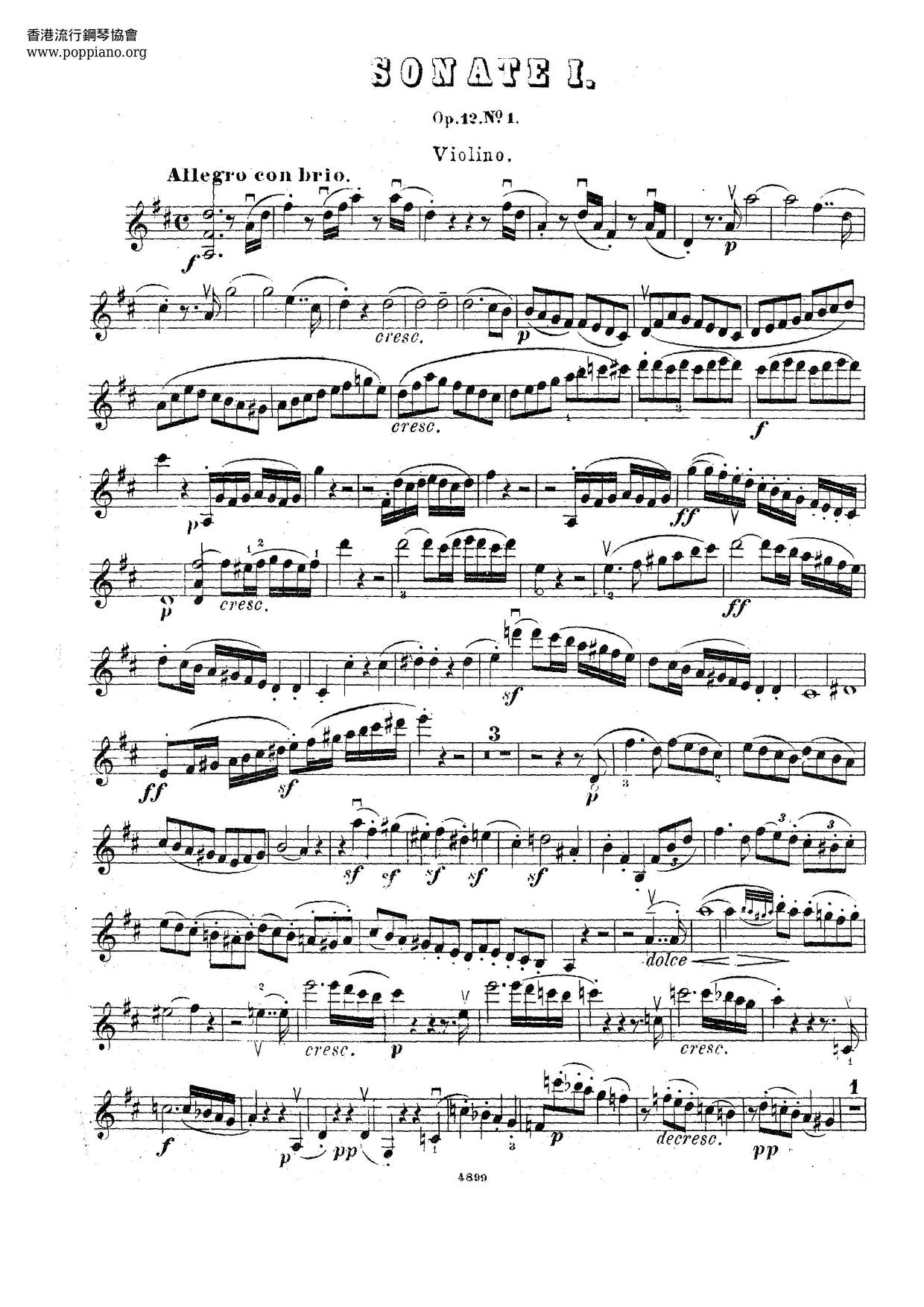 Sonaten Für Pianoforte Und Violine Score