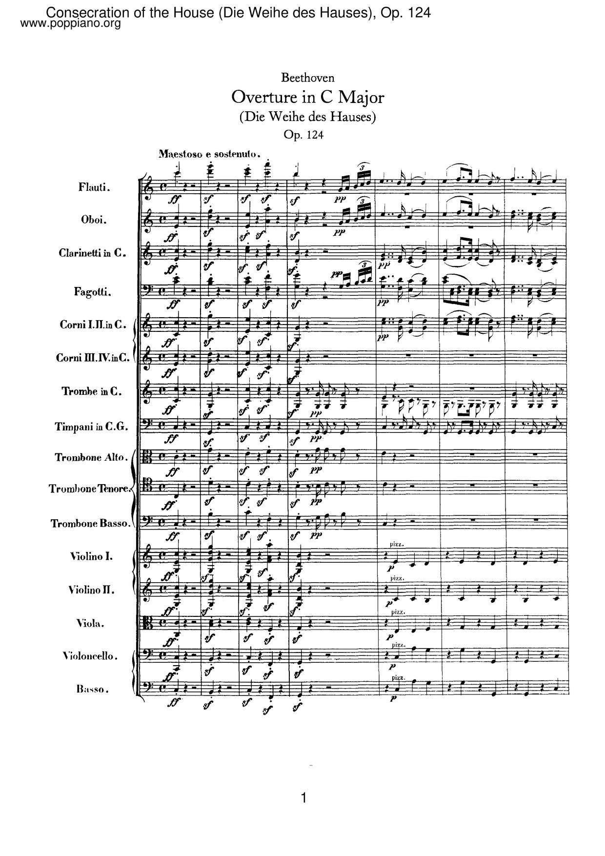The Consecration Of The House, Op. 124 Score