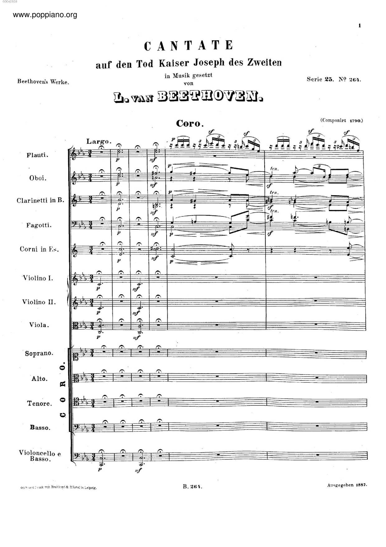 Cantata On The Death Of Emperor Joseph Ii, WoO 87 Score