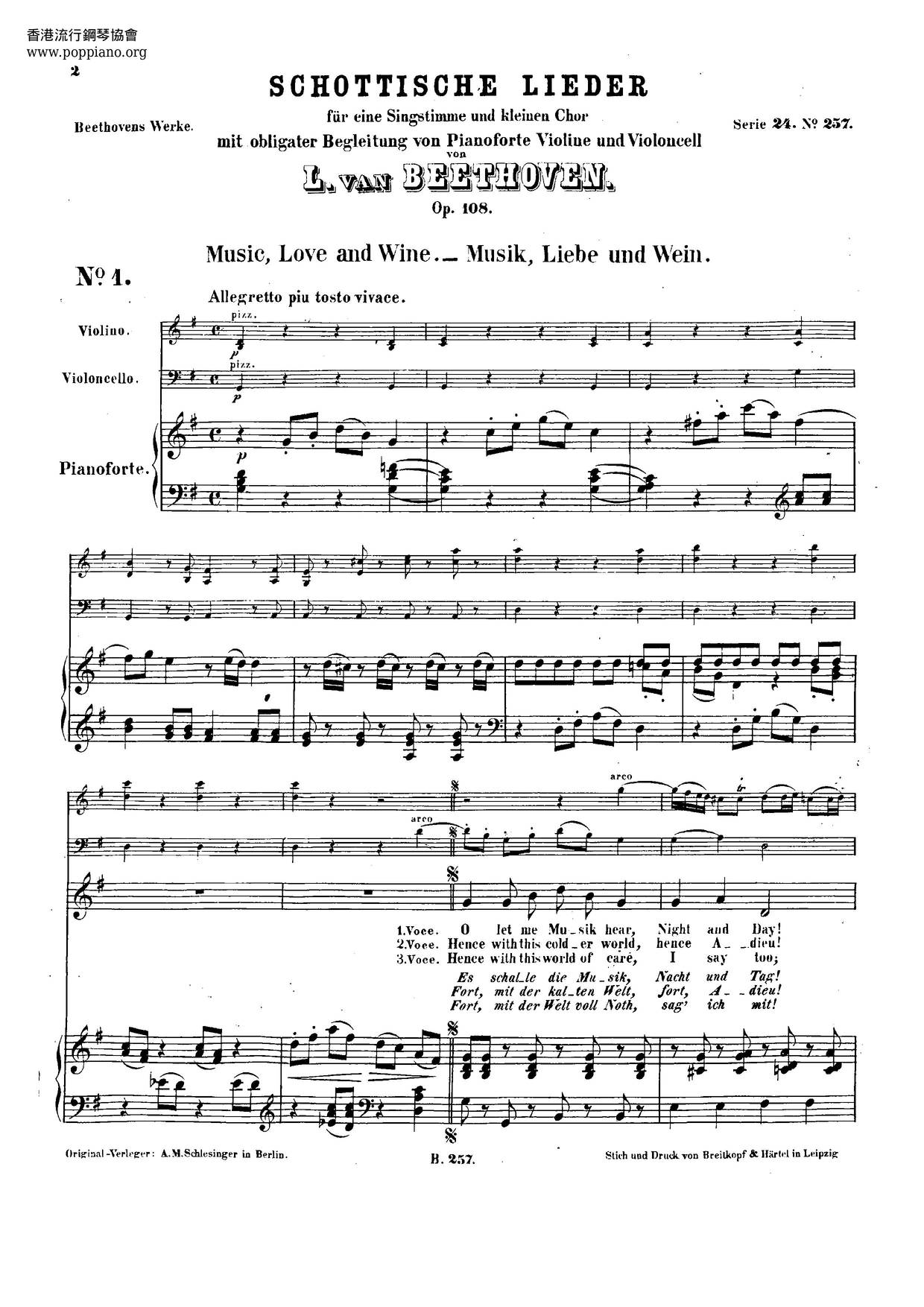 25 Schottische Lieder, Op. 108 Score