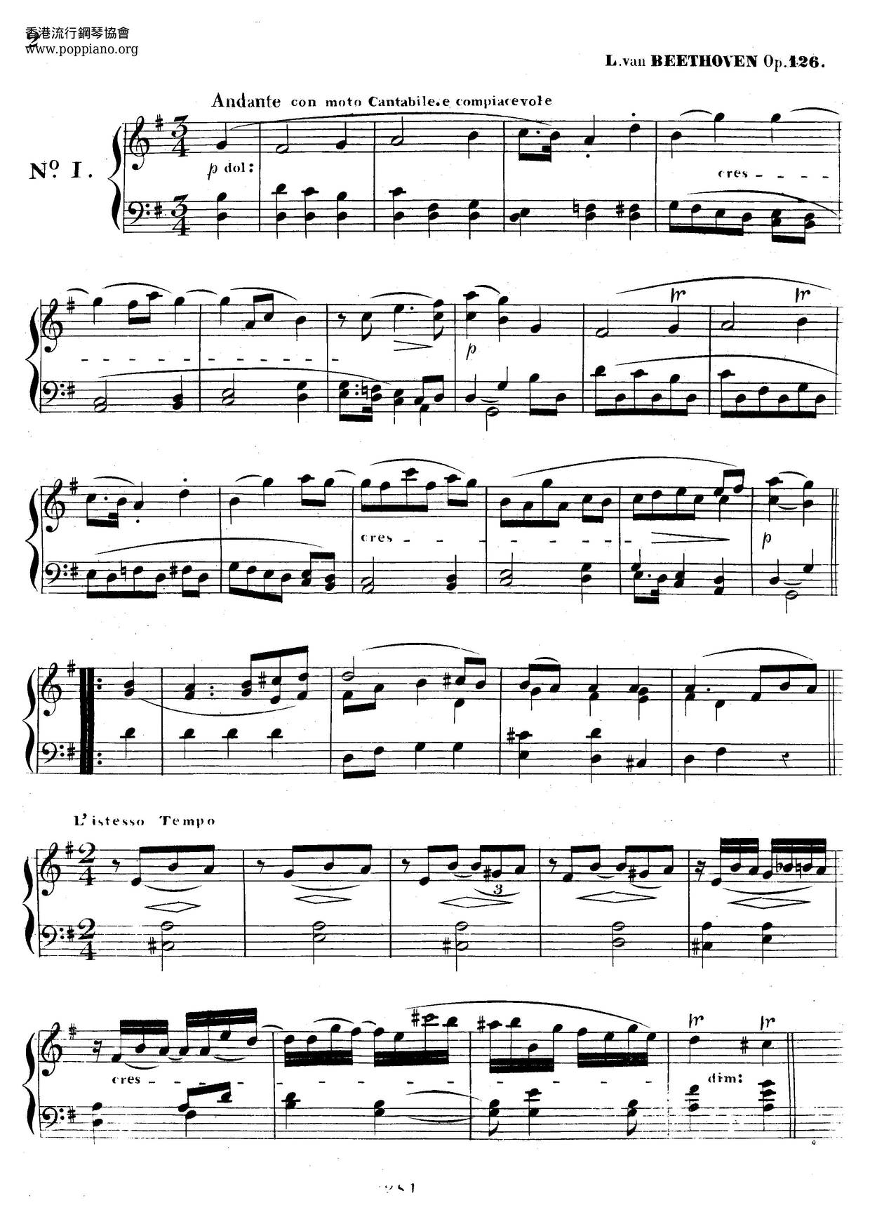 Op. 126 Six Bagatelles Score