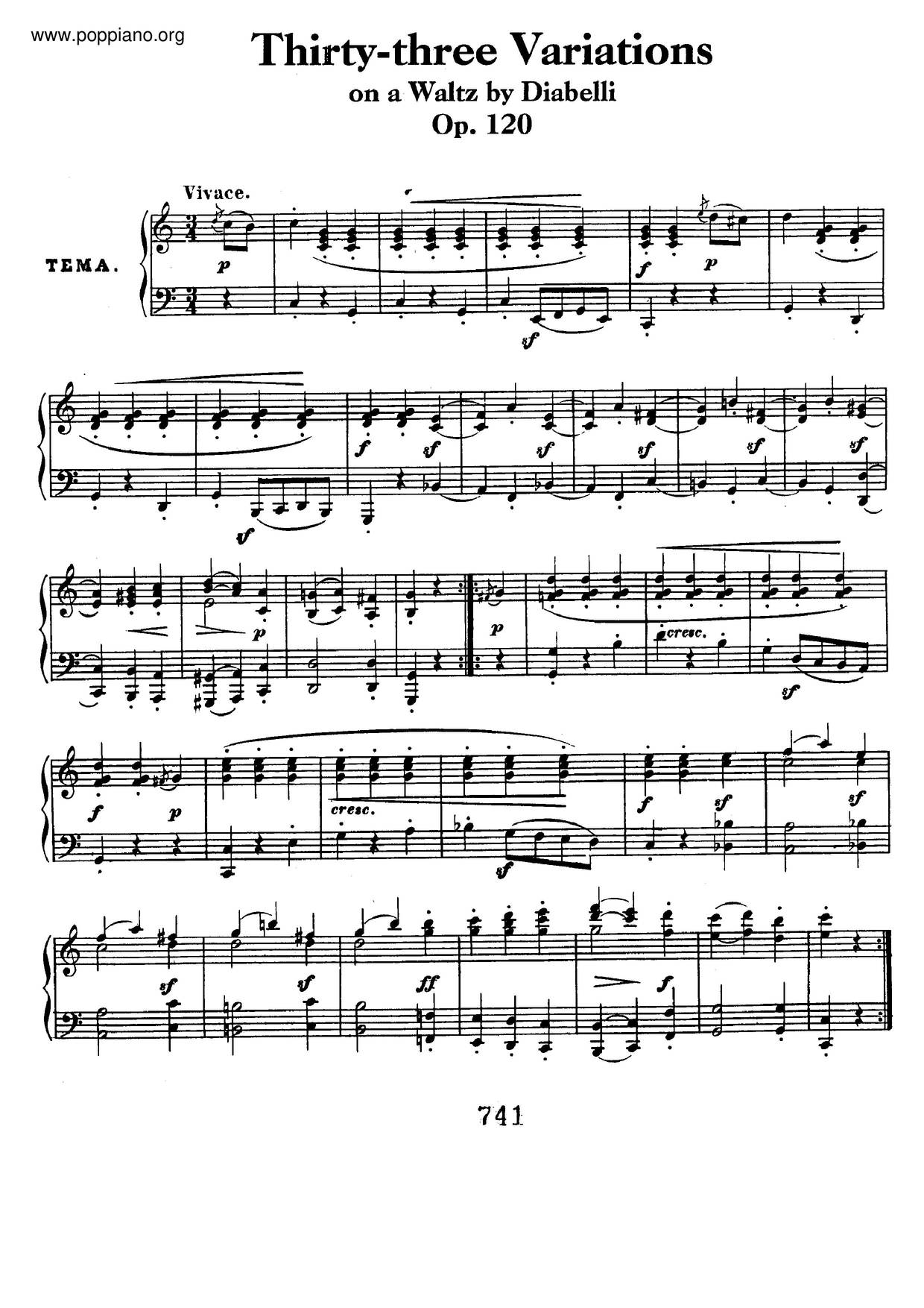 Diabelli Variations, Op. 120琴谱
