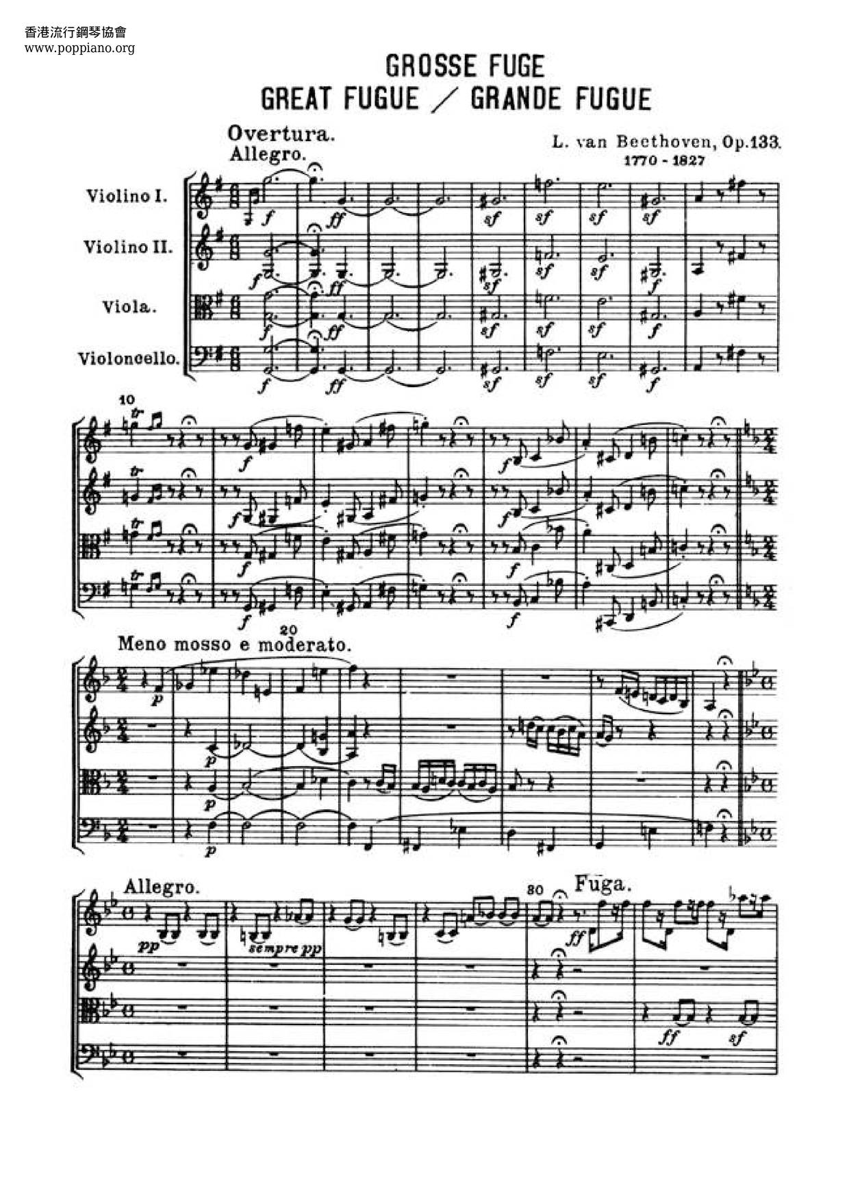 Grand Fugue, Op. 133 Score