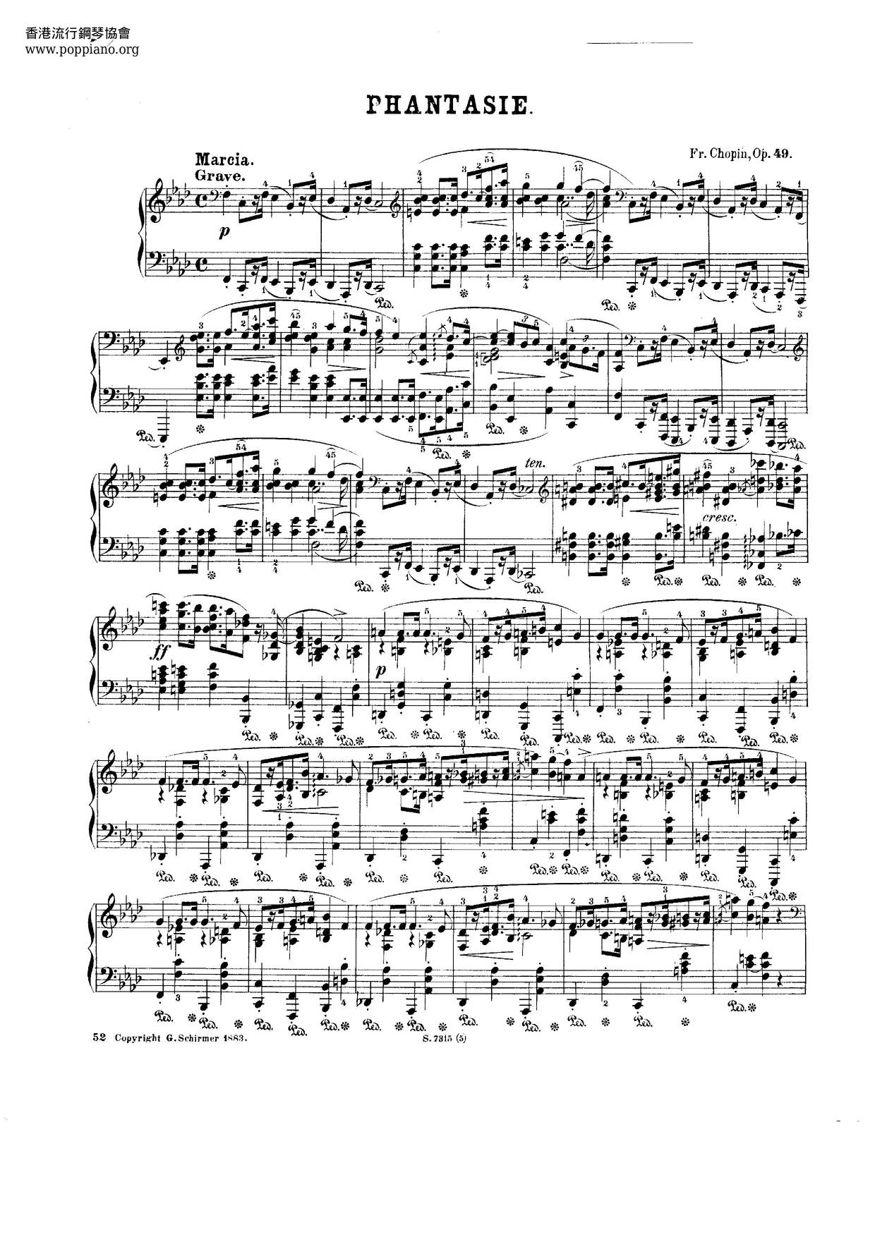 Fantasy, Op. 49 Score