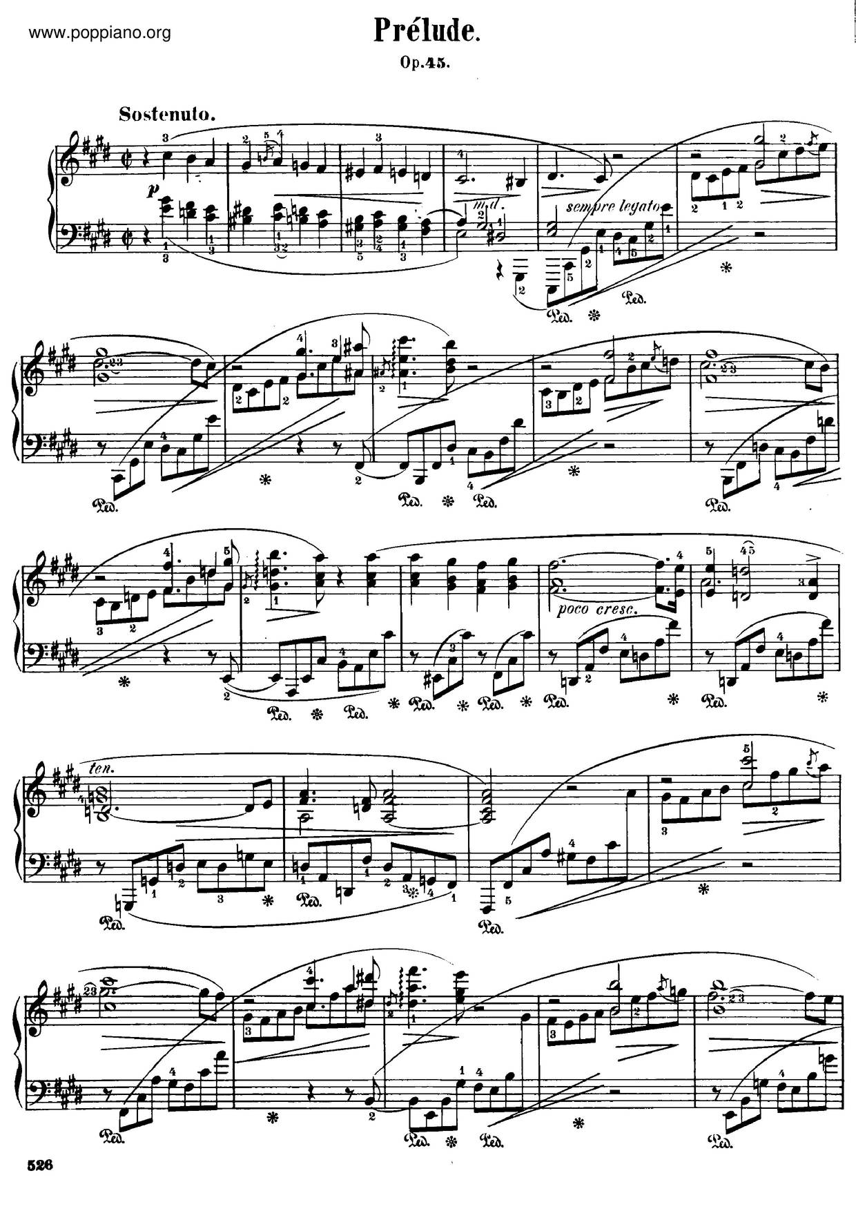 Prelude In C-Sharp Minor, Op. 45 Score