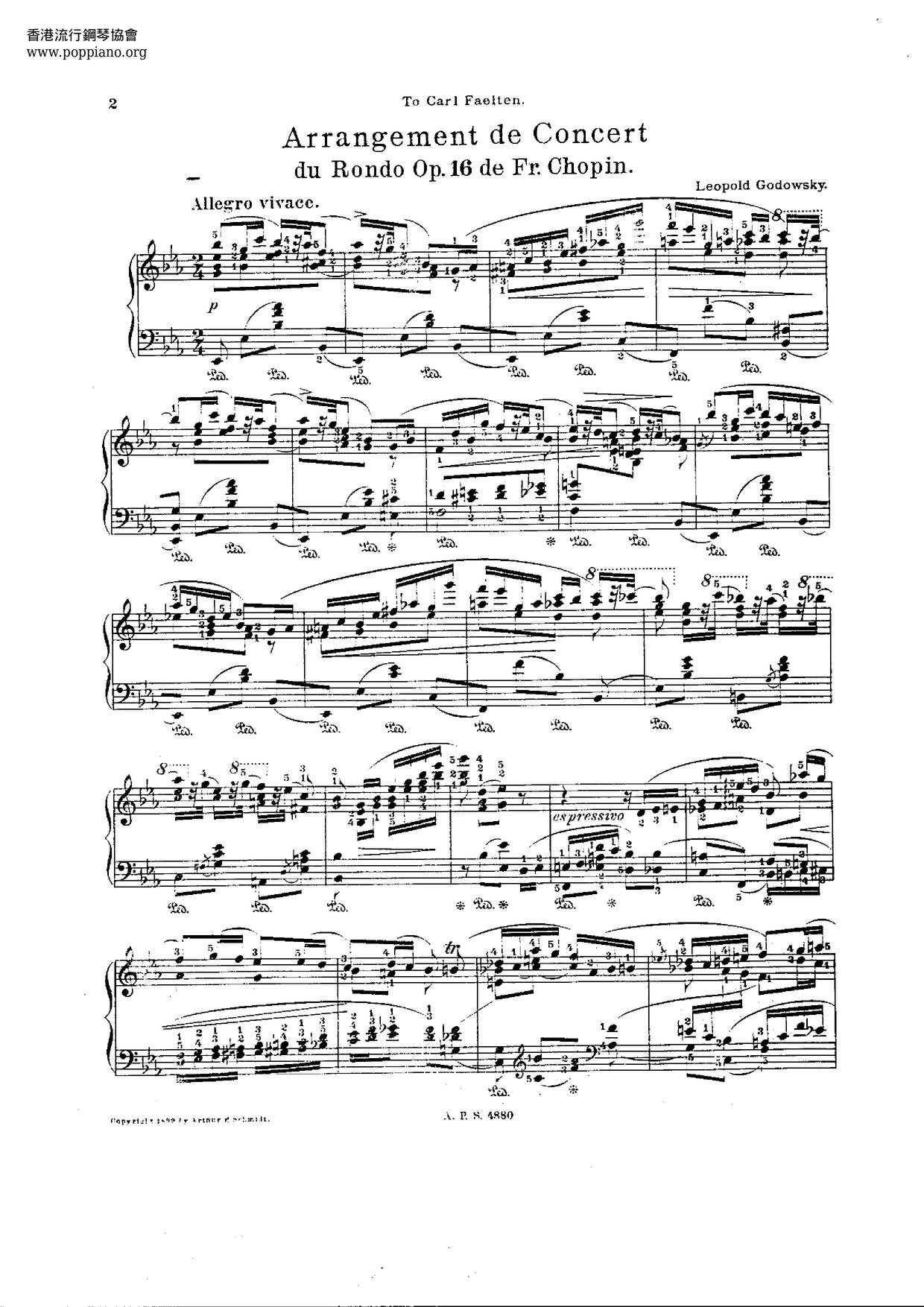 Rondo In E-Flat Major, Op. 16琴谱