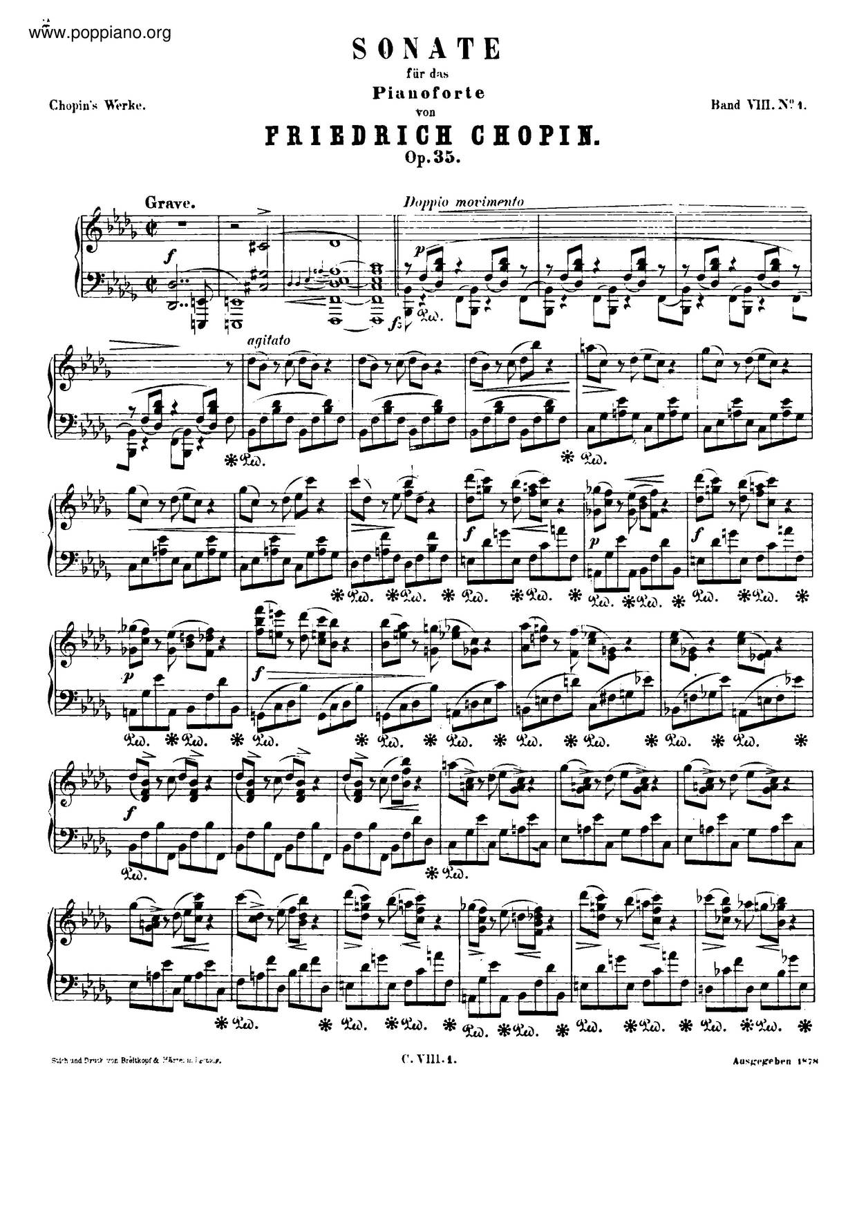 Piano Sonata No. 2 In B-Flat Minor 'Funeral March', Op. 35ピアノ譜