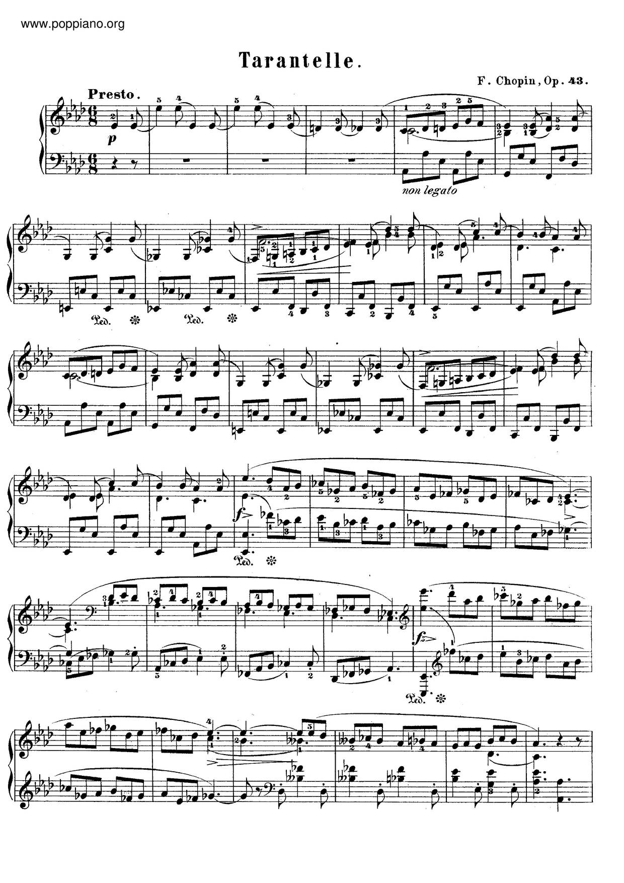 Tarantella, Op. 43ピアノ譜
