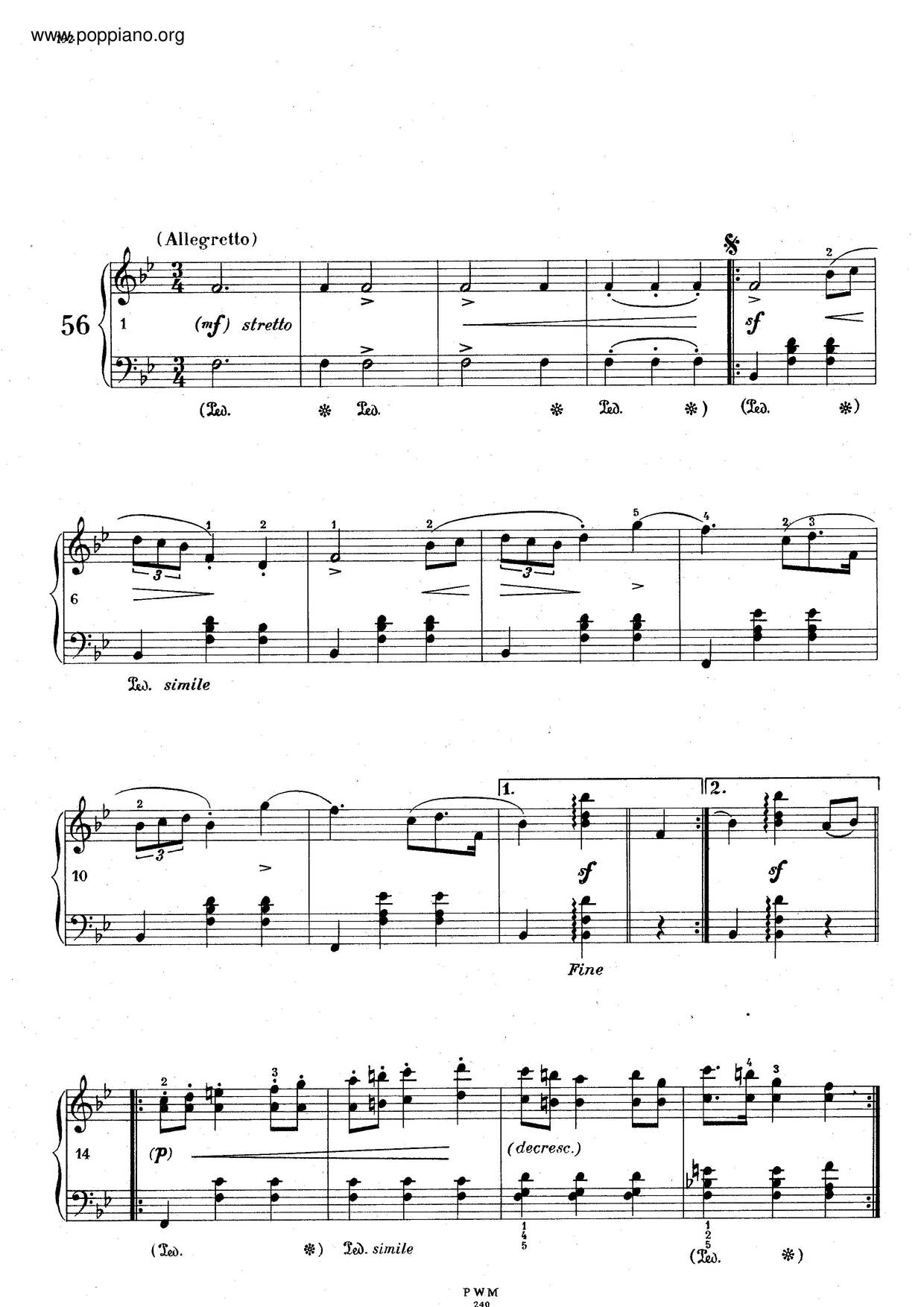 Mazurka In B-Flat Major, B. 73 Score