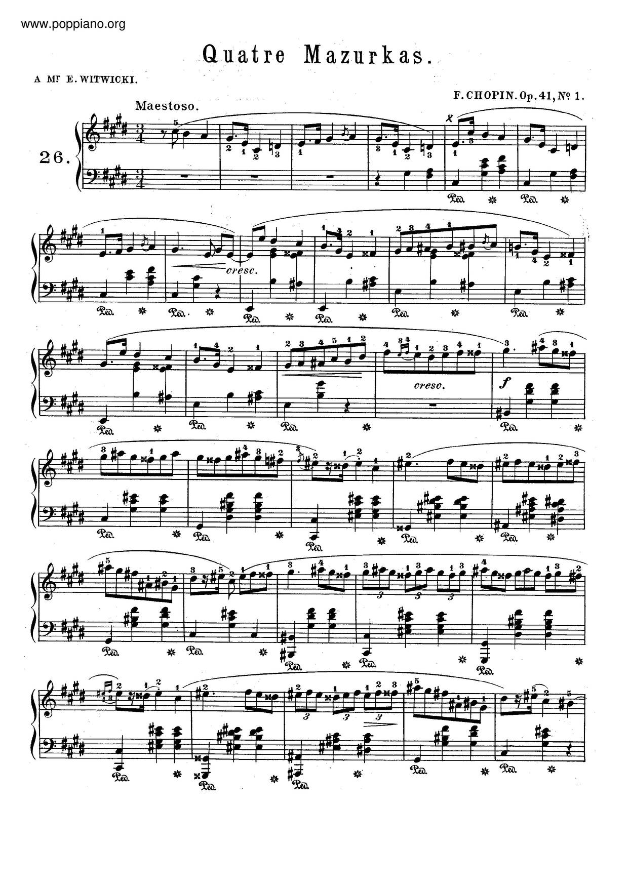 Mazurkas, Op. 41琴谱