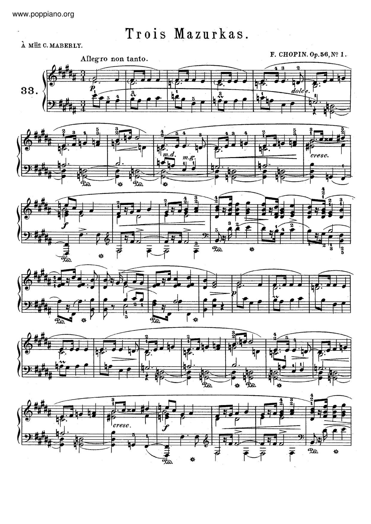 Mazurkas, Op. 56琴谱