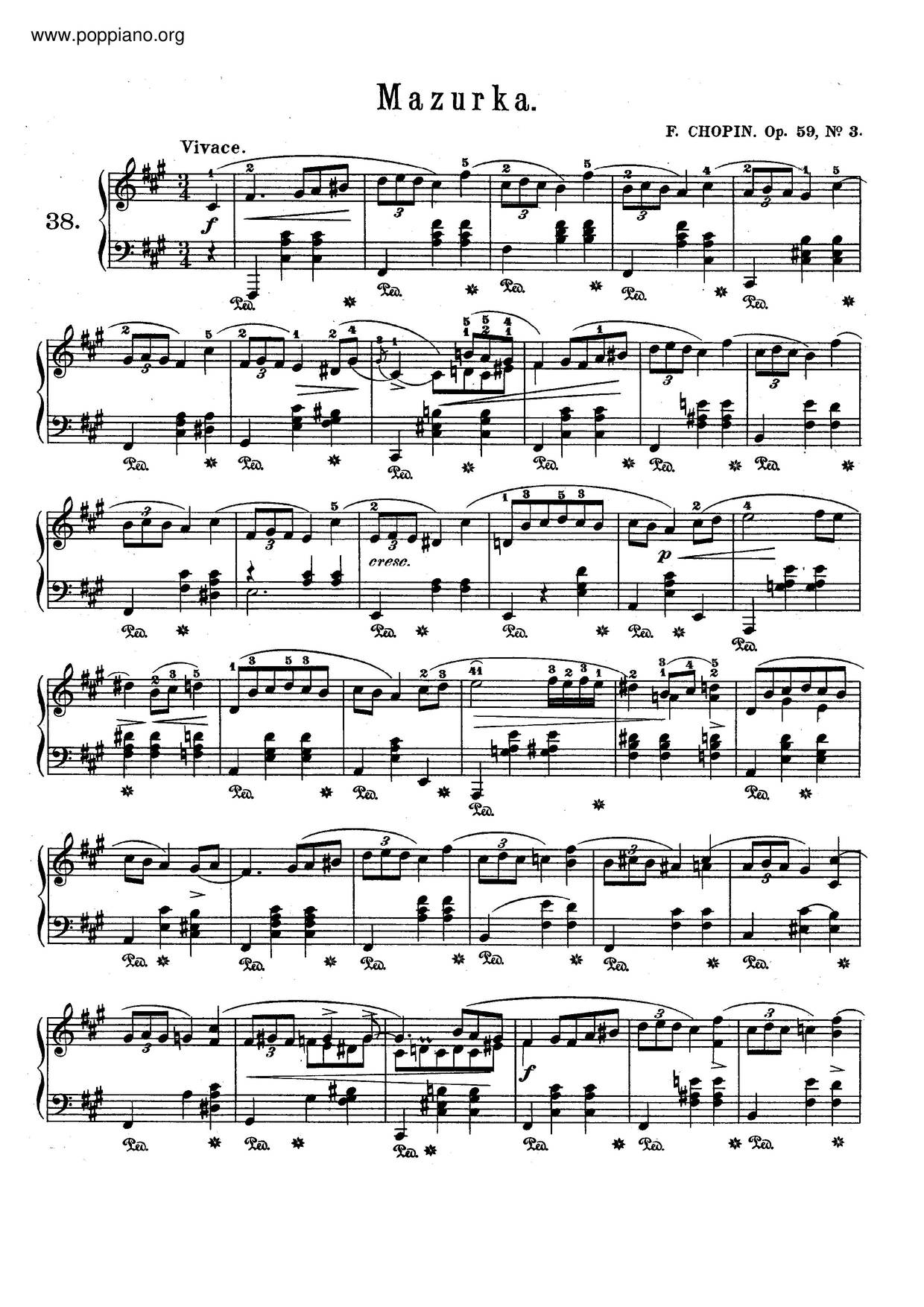 Mazurkas, Op. 59ピアノ譜