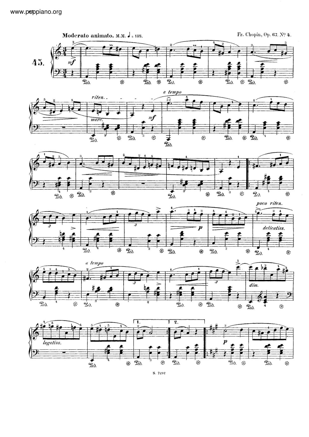 Mazurkas, Op. 67琴譜