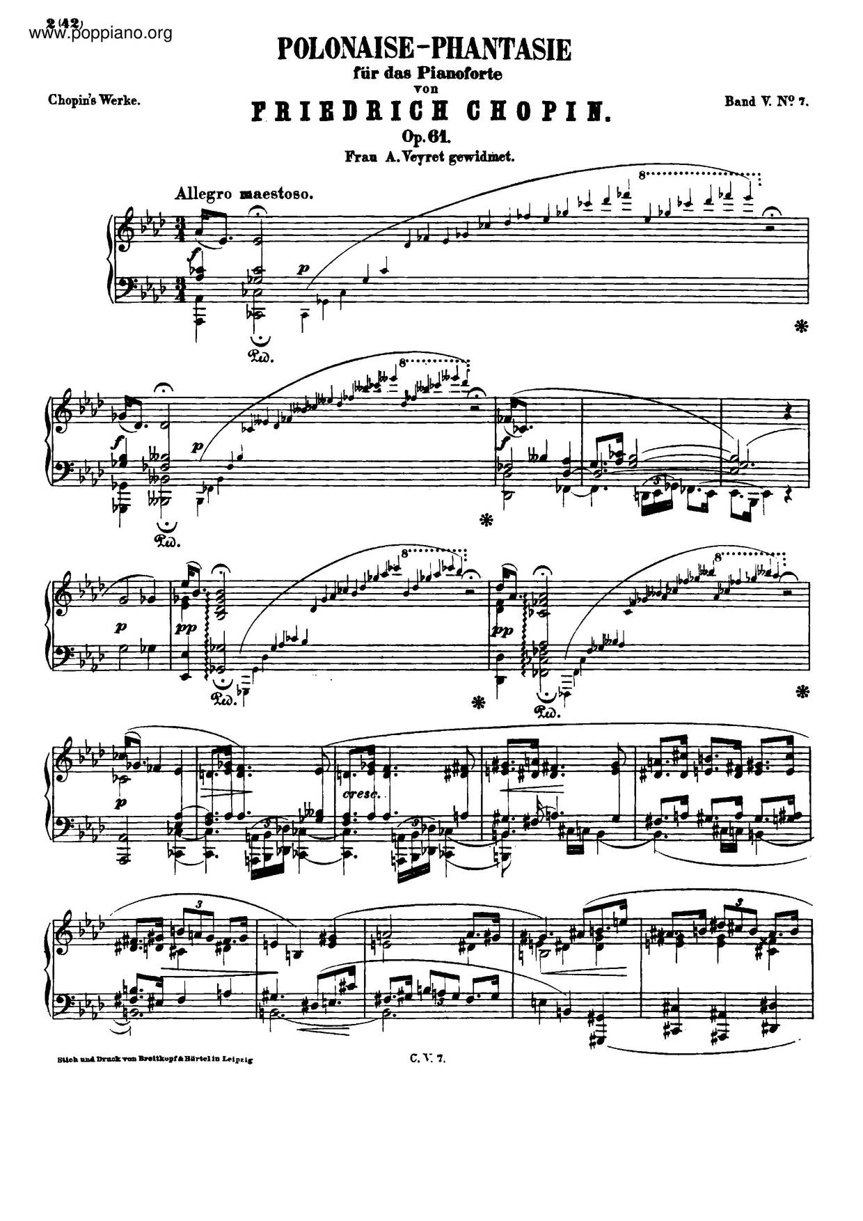 Polonaise-Fantaisie, Op. 61琴谱