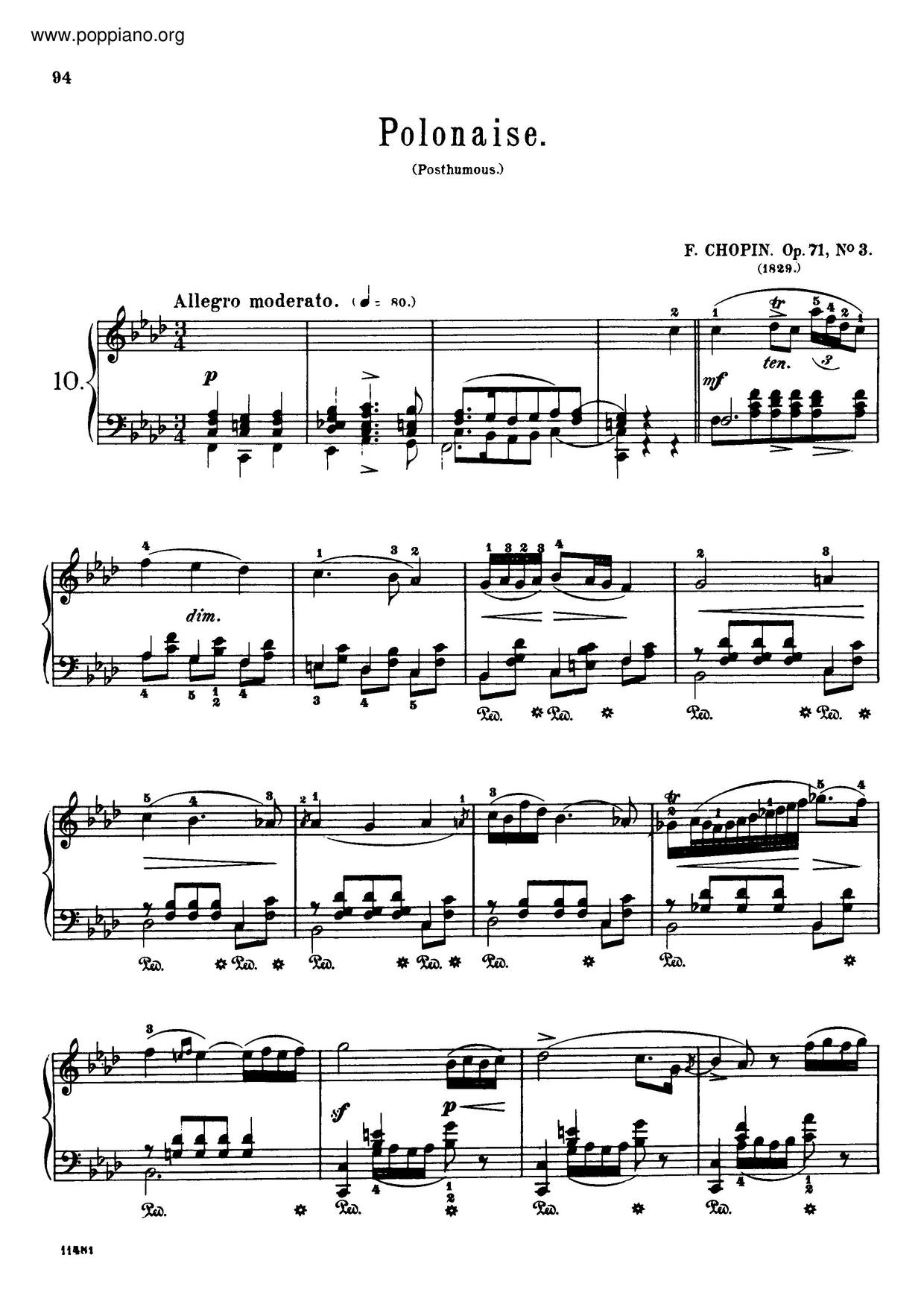 Polonaises, Op. 71ピアノ譜