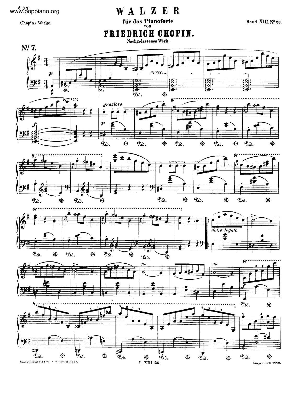 Waltz In E Minor, B. 56ピアノ譜