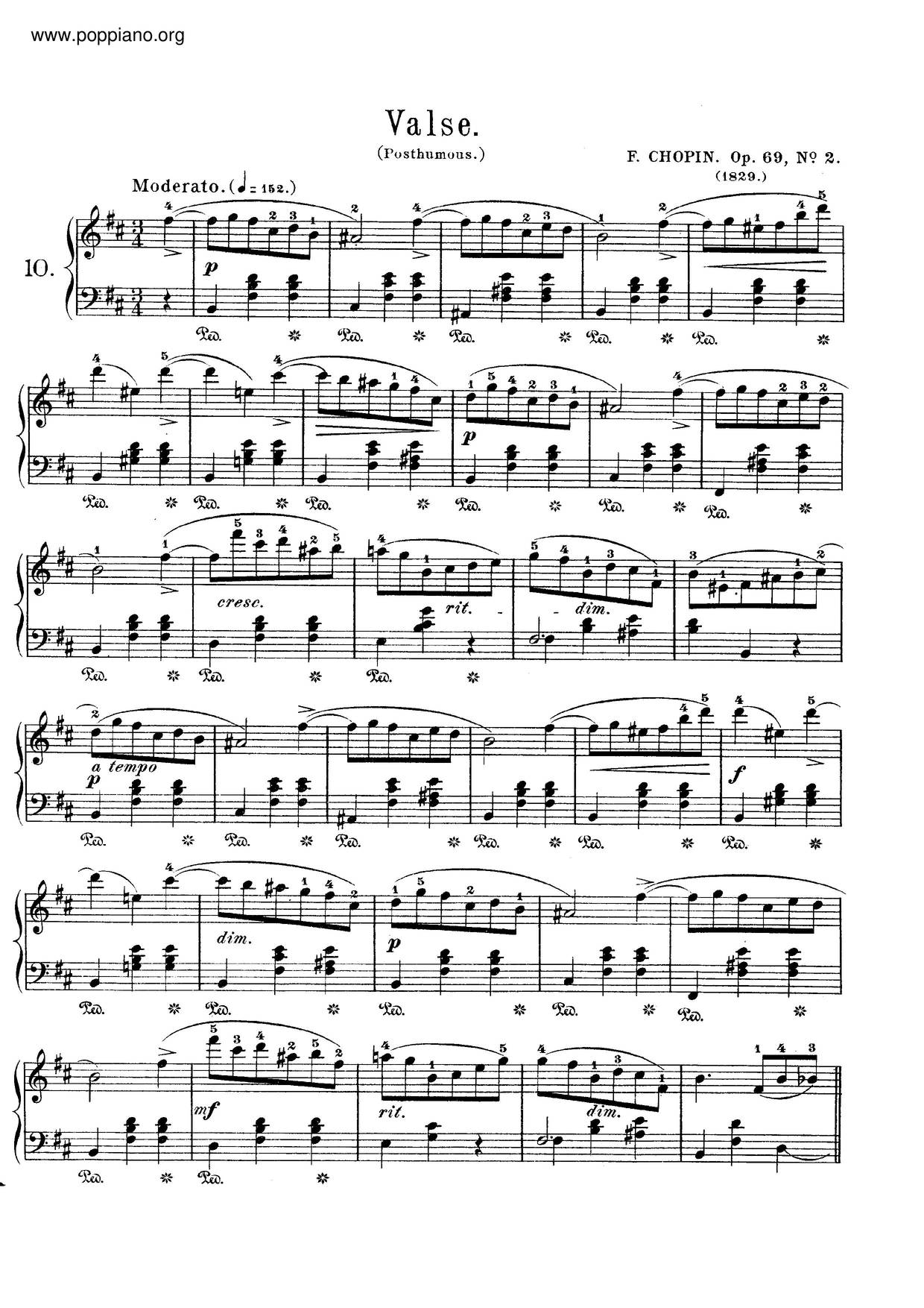 Waltzes, Op. 69琴譜