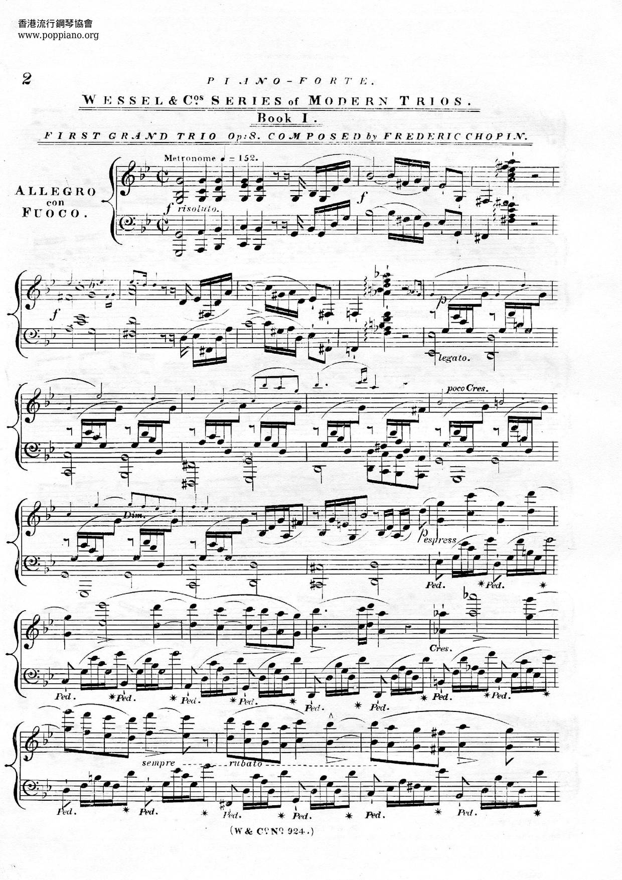Piano Trio, Op. 8琴譜