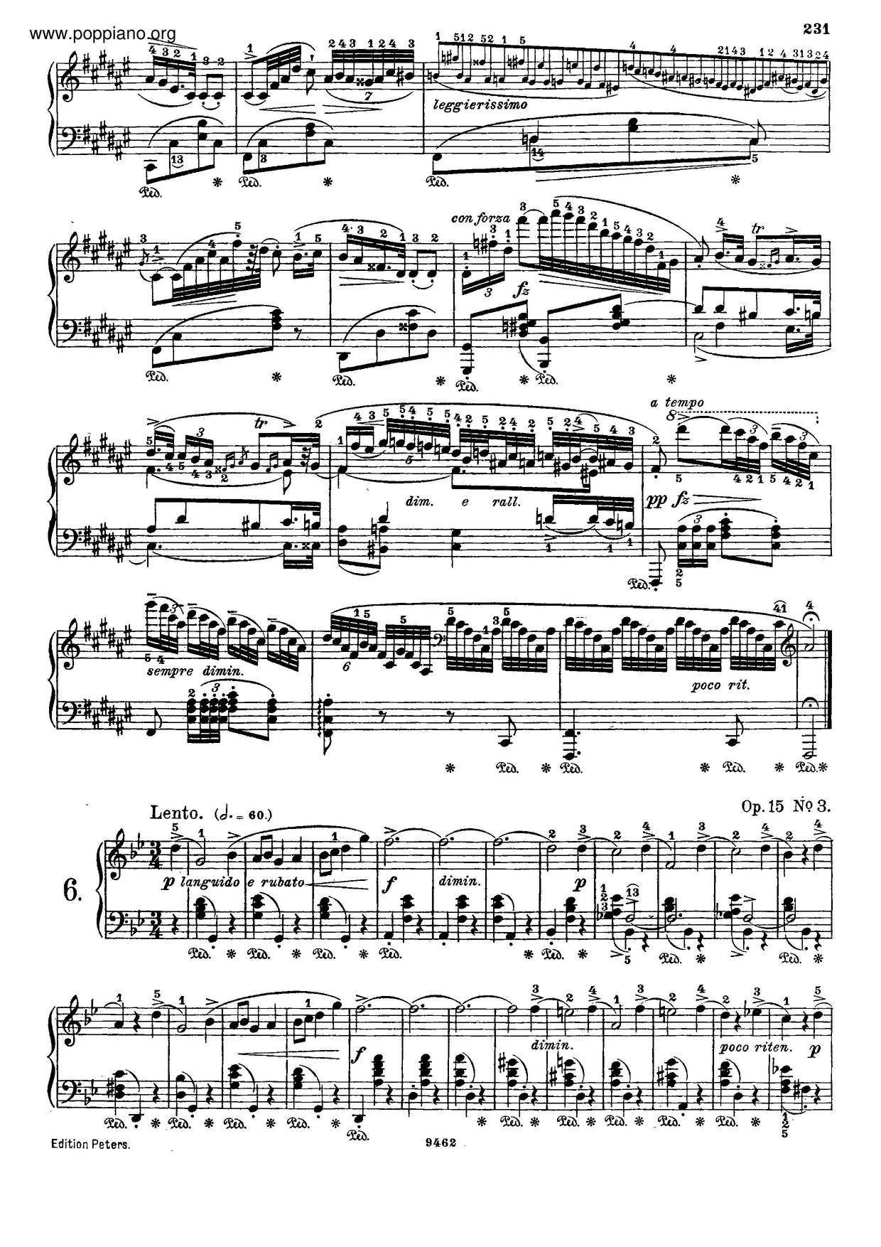 Nocturnes, Op. 15琴譜