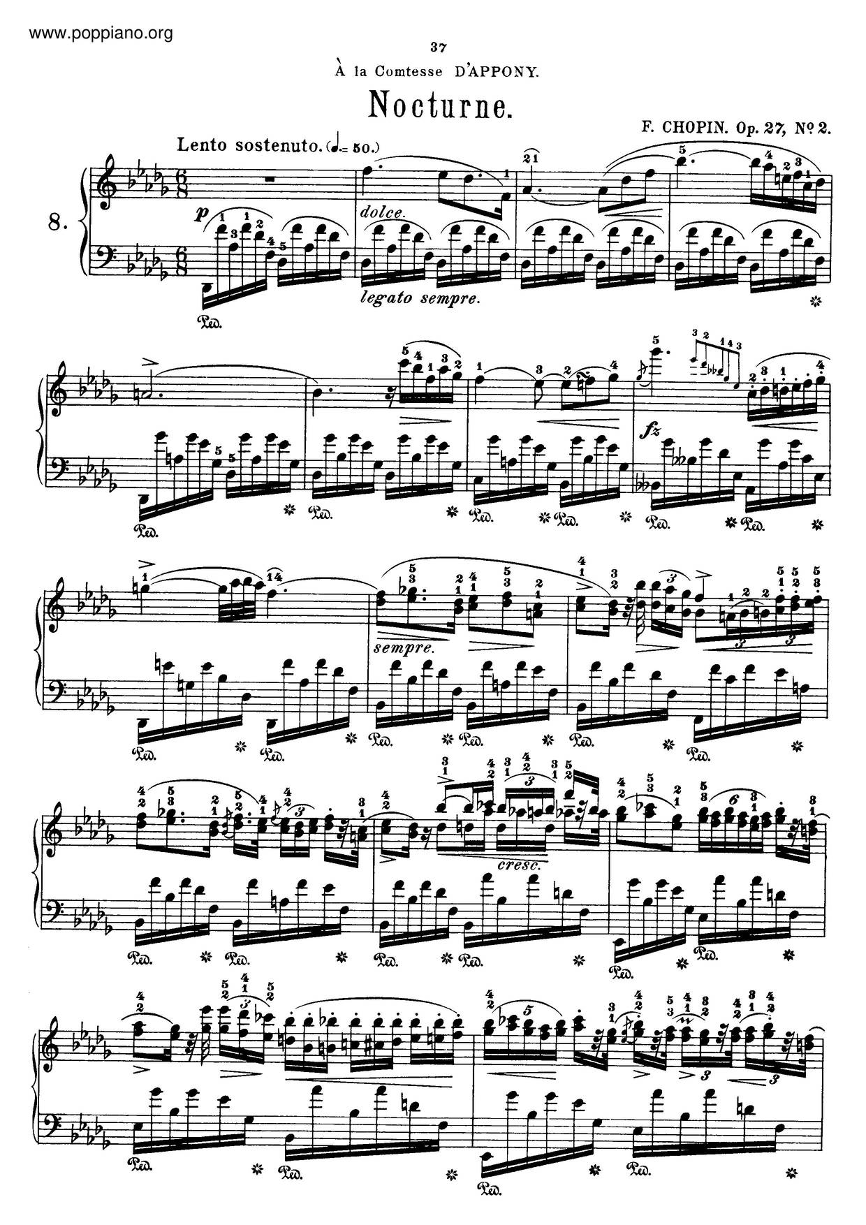 Nocturnes, Op. 27琴譜