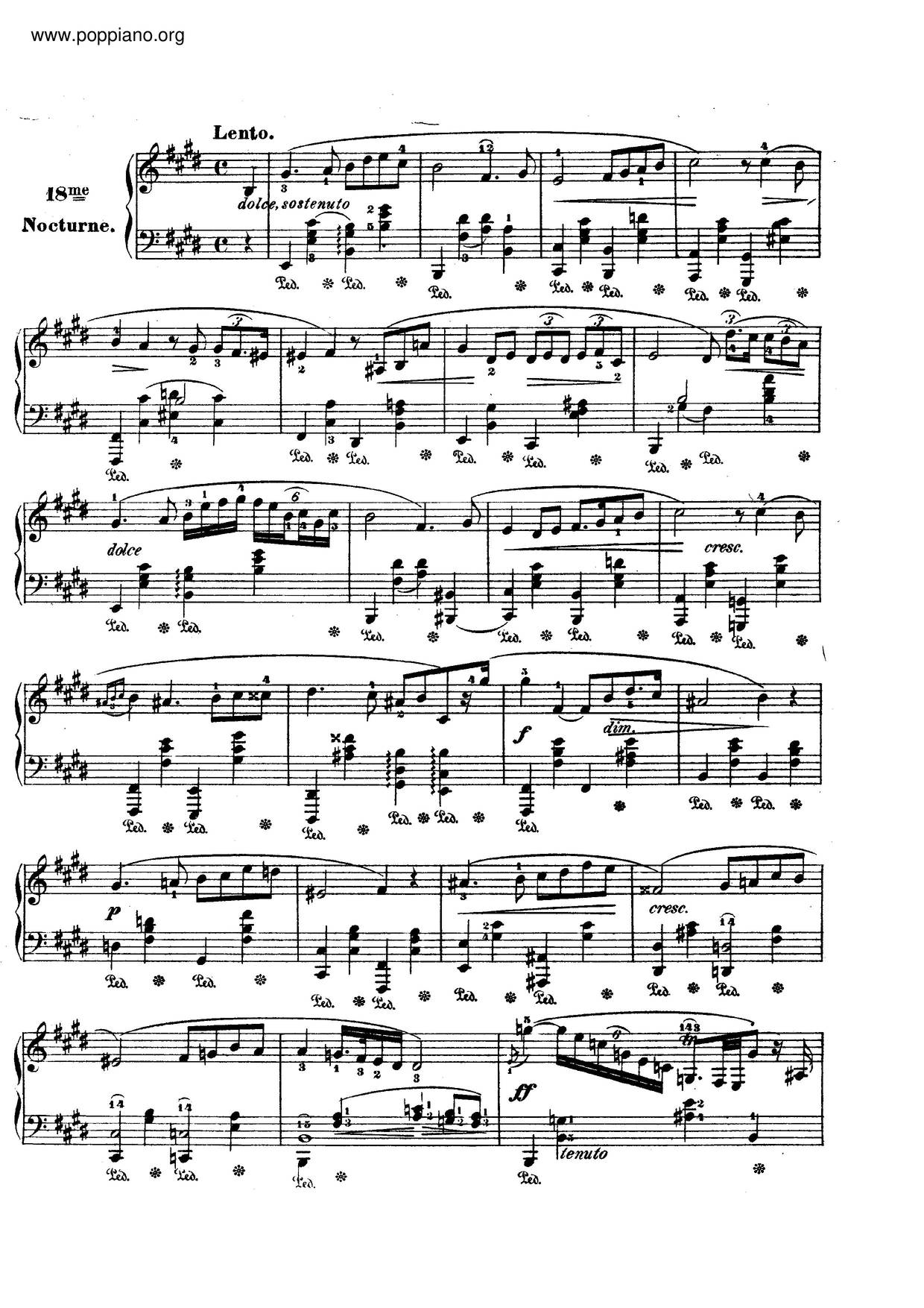 Nocturnes, Op. 62琴譜
