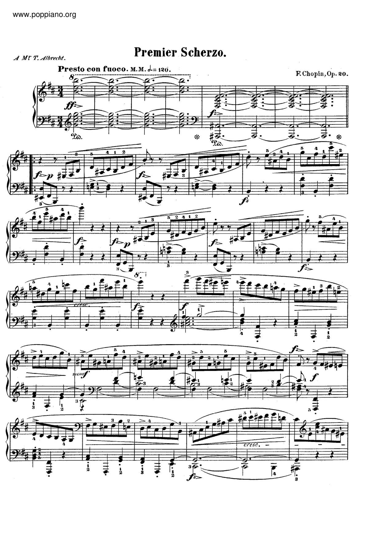 Scherzo No. 1 In B Minor, Op. 20ピアノ譜