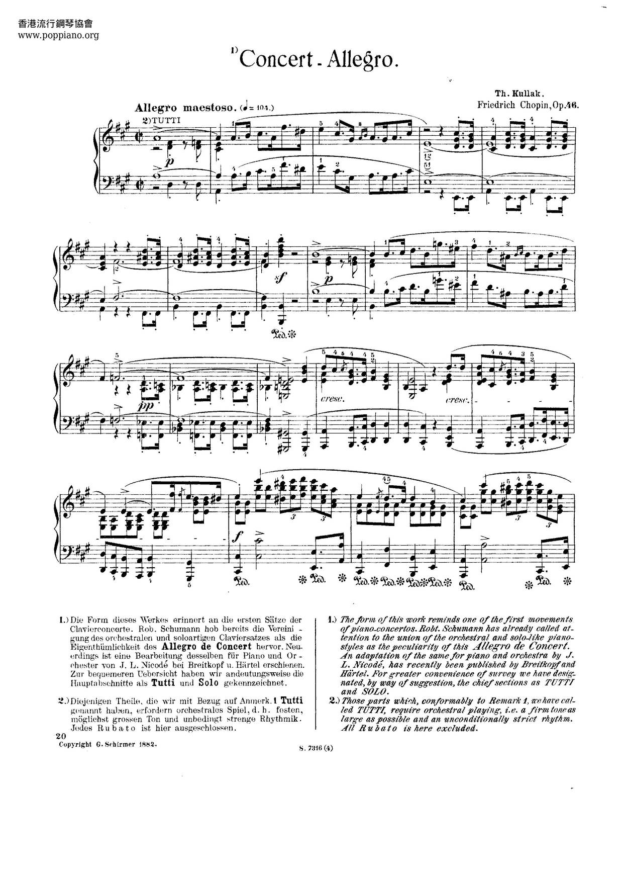 Allegro De Concert, Op. 46ピアノ譜