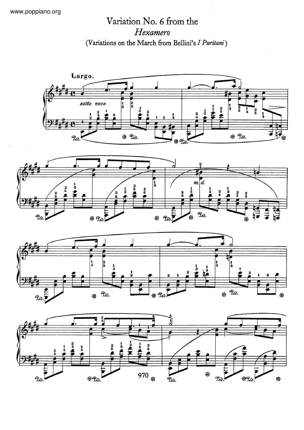 Variation From Hexameronピアノ譜