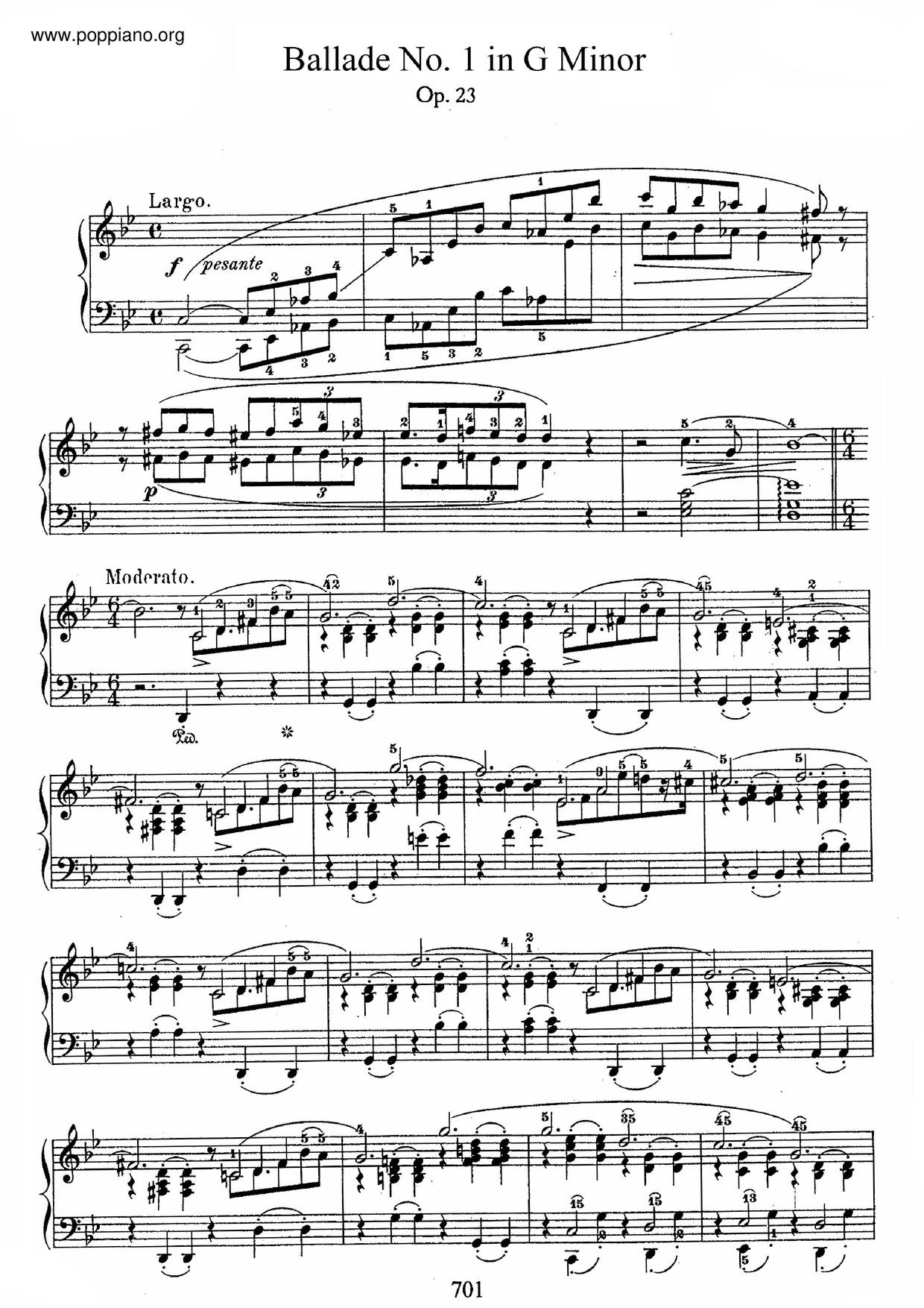 Ballade No. 1, Op. 23琴譜