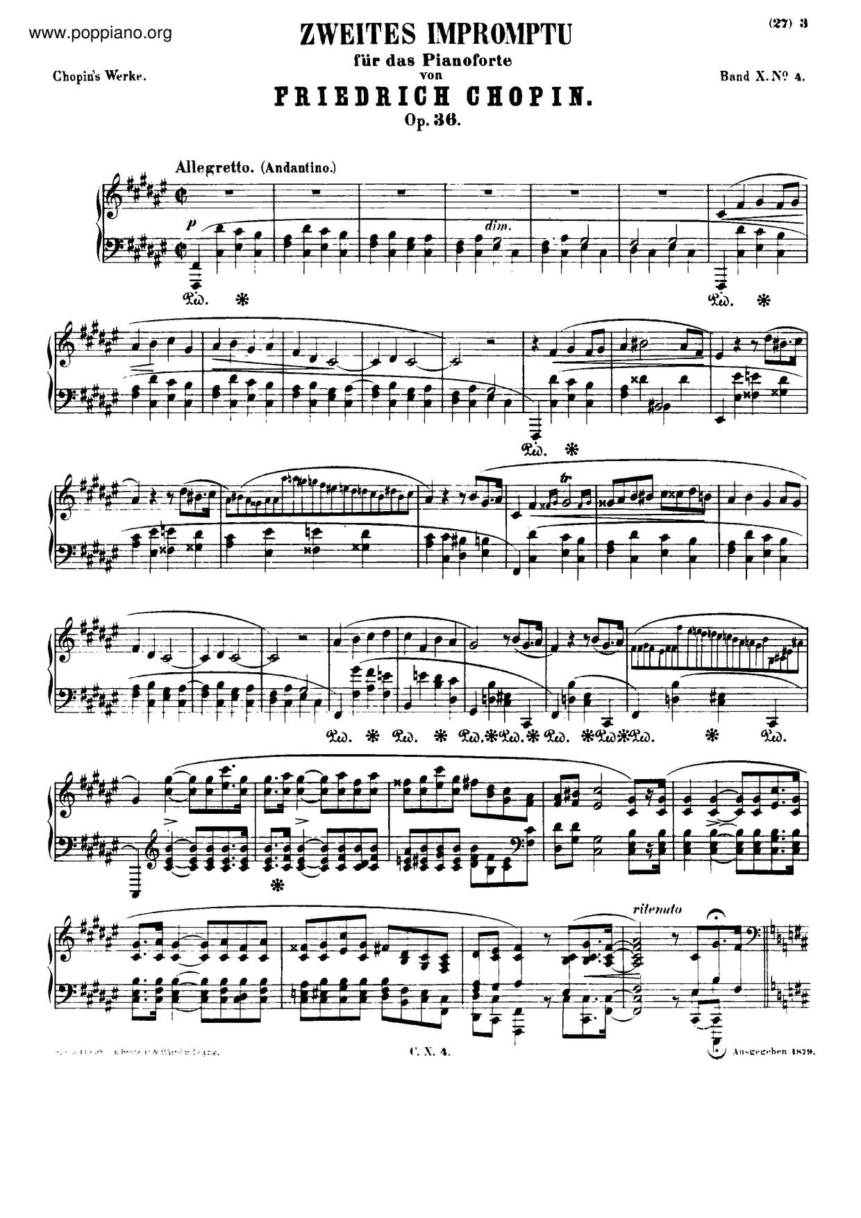 Impromptu No. 2 In F-Sharp Major, Op. 36 Score