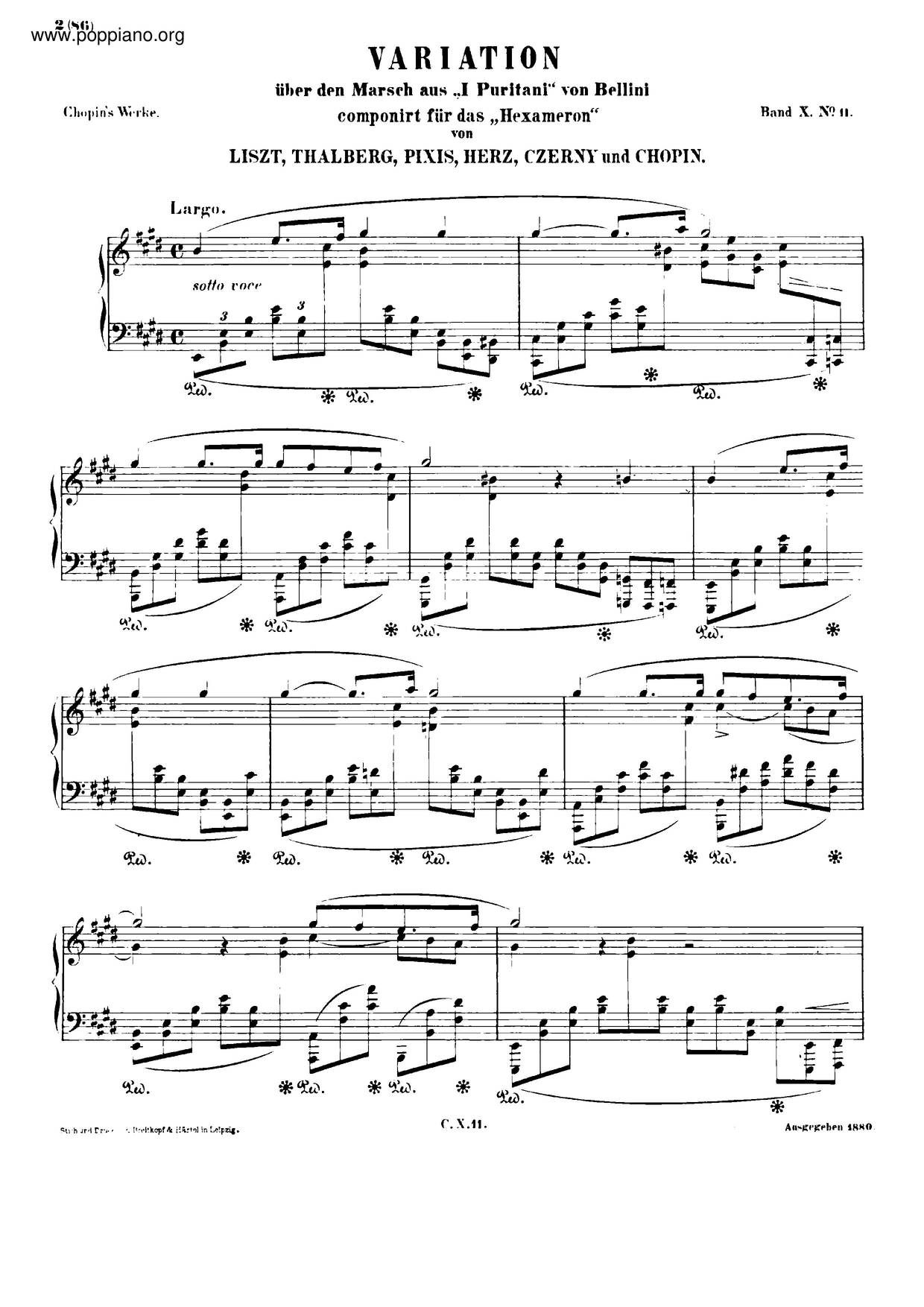 Hexameron: Variation No. 6ピアノ譜