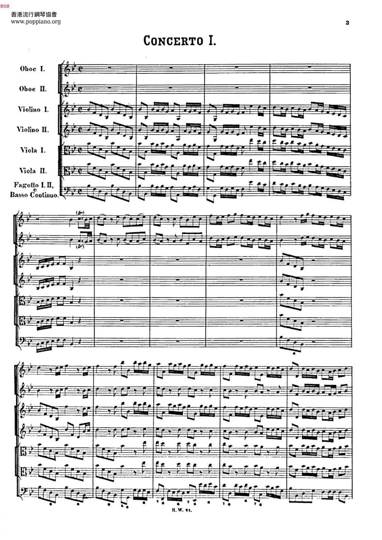 6 Concerti Grossi, Op. 3 Score