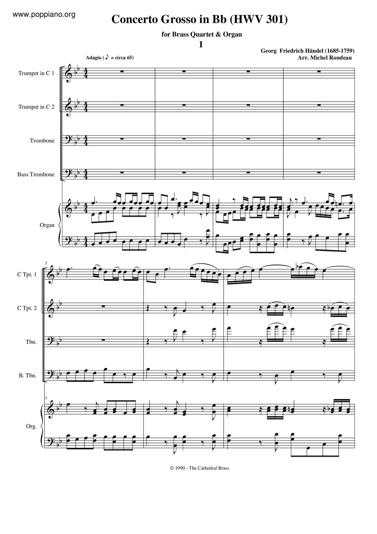 Oboe Concerto In B-Flat Major, HWV 301琴譜