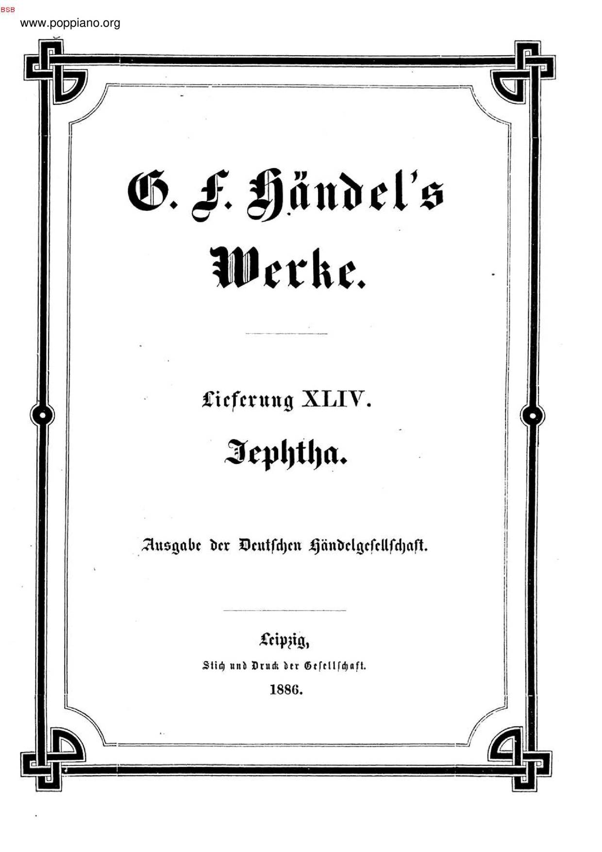 Jephtha, HWV 70ピアノ譜
