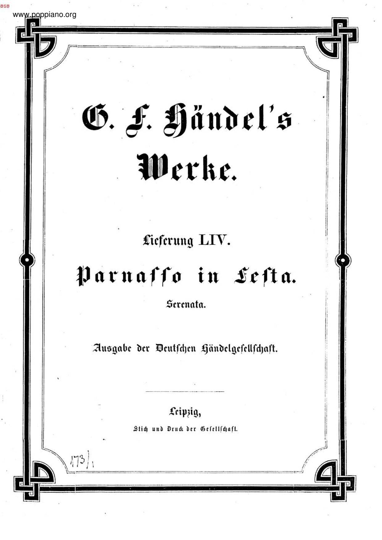 Parnasso In Festa, HWV 73 Score