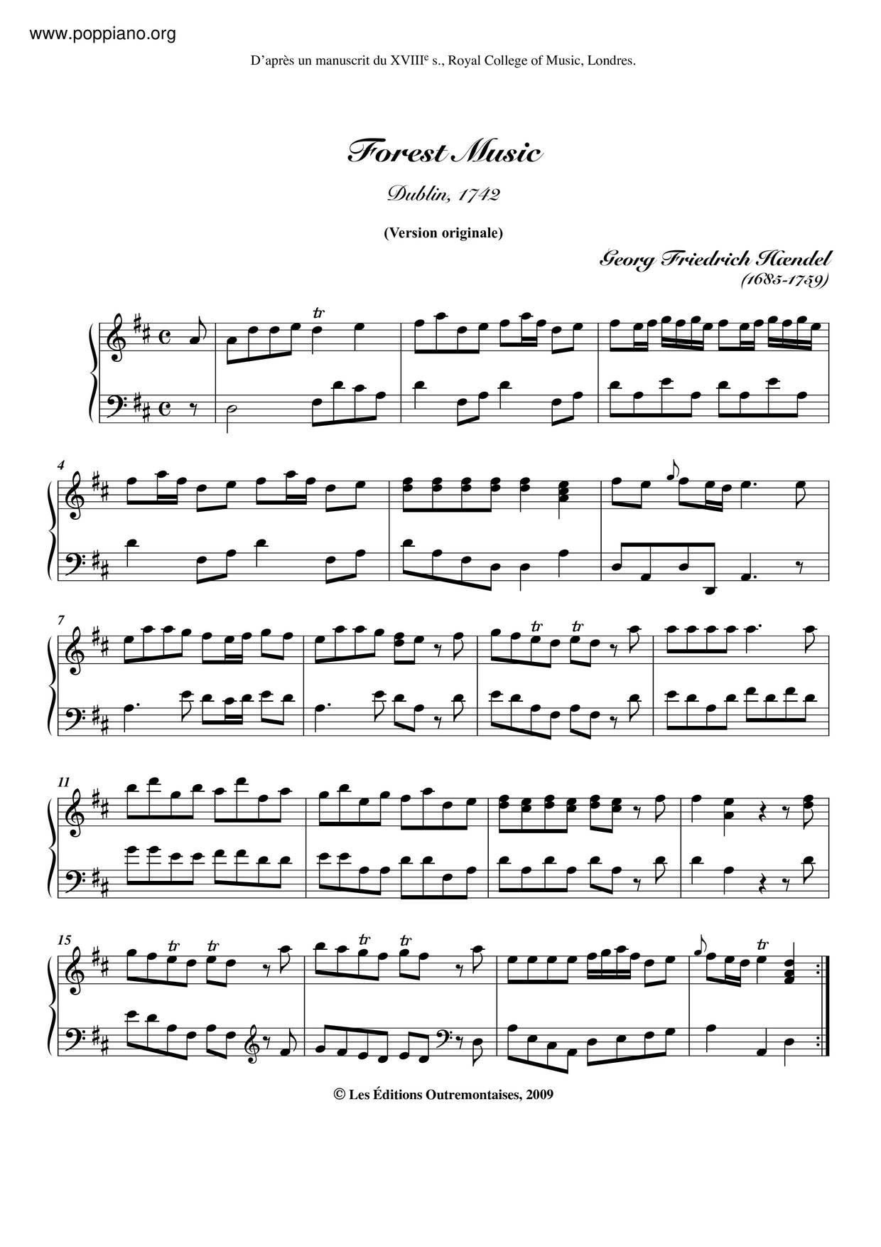 Forest Musicピアノ譜
