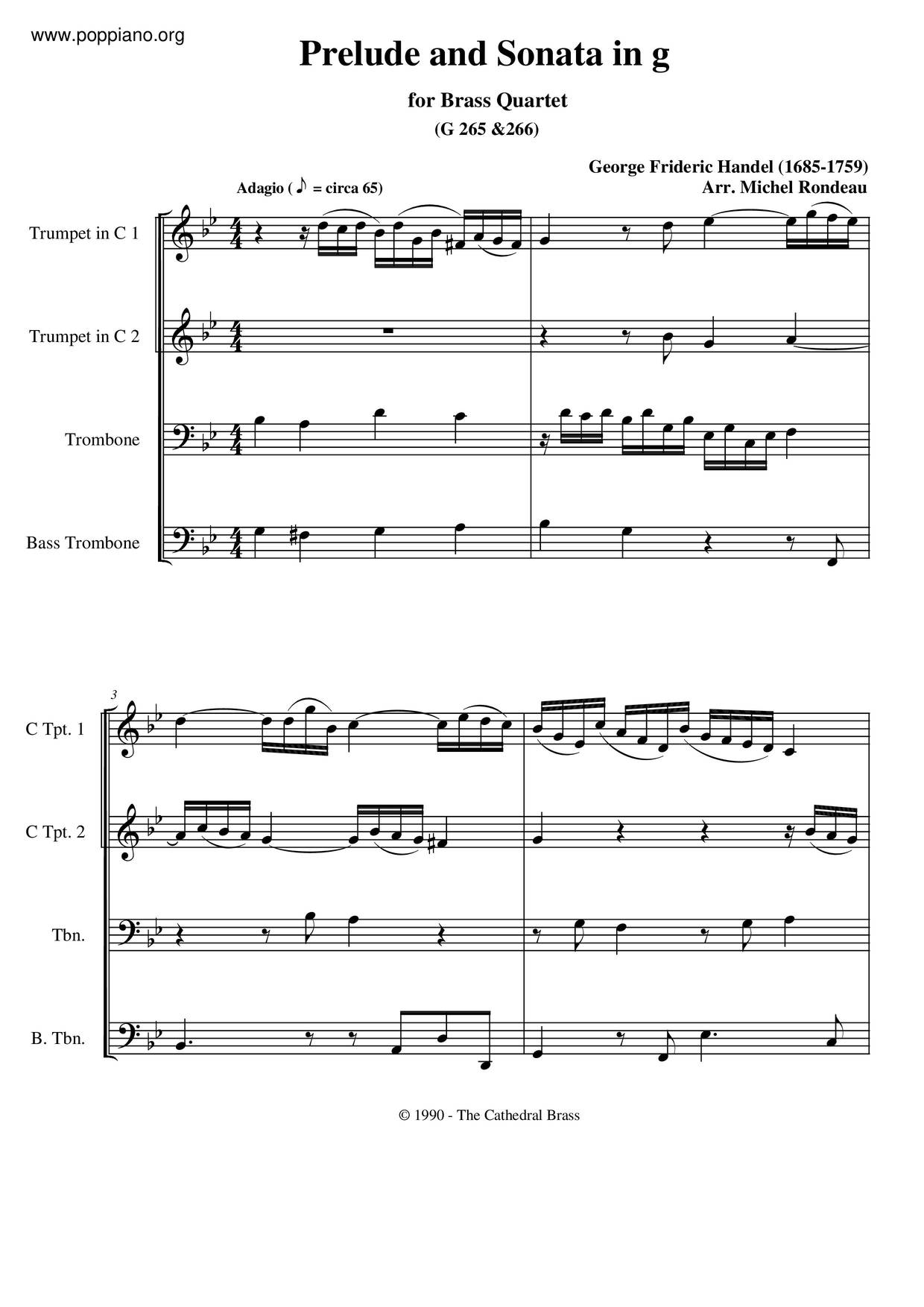 Prelude And Allegro In G Minor, HWV 574 Score