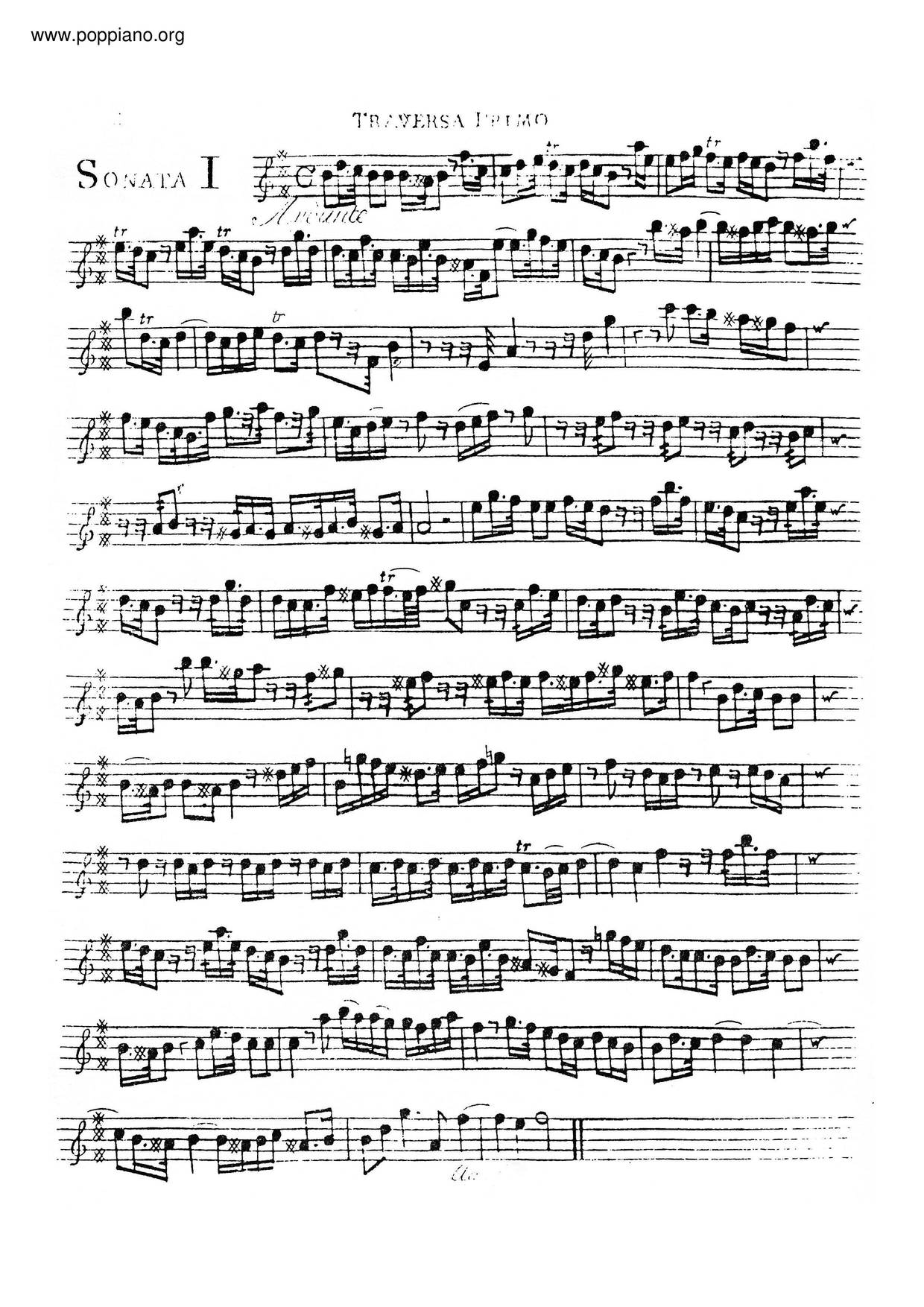 Trio Sonata In B Minor, HWV 386B Score