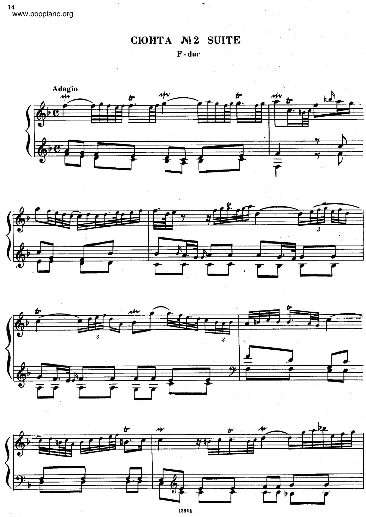 Keyboard Suite In F Major, HWV 427 Score