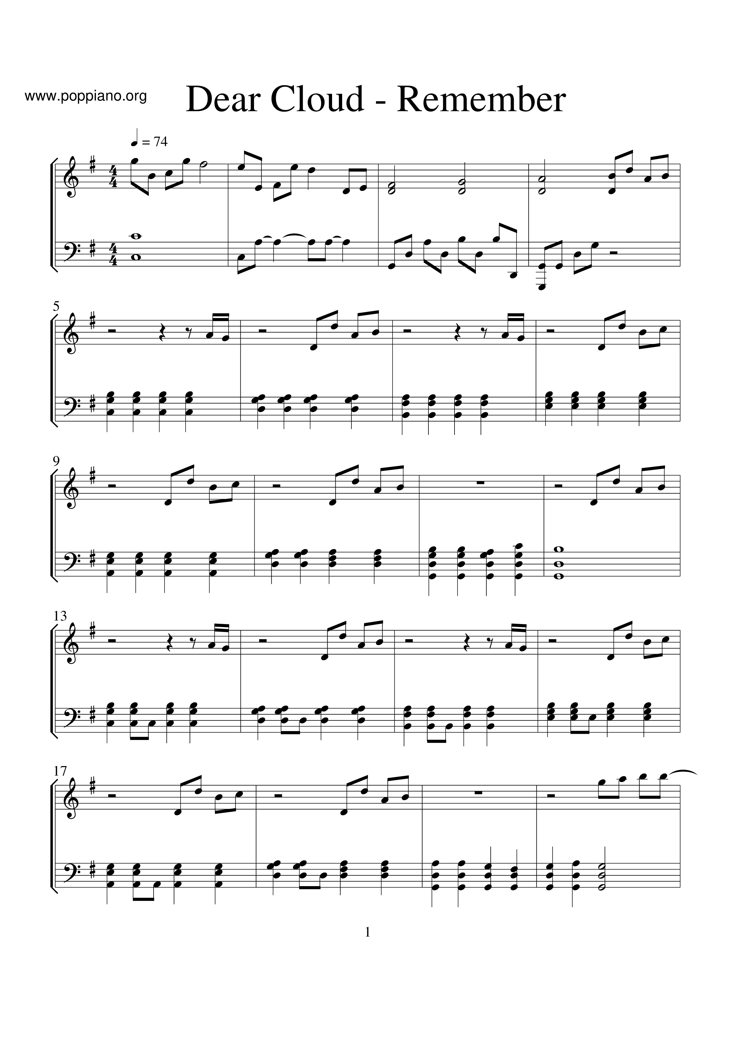I Remember You - Remember Score