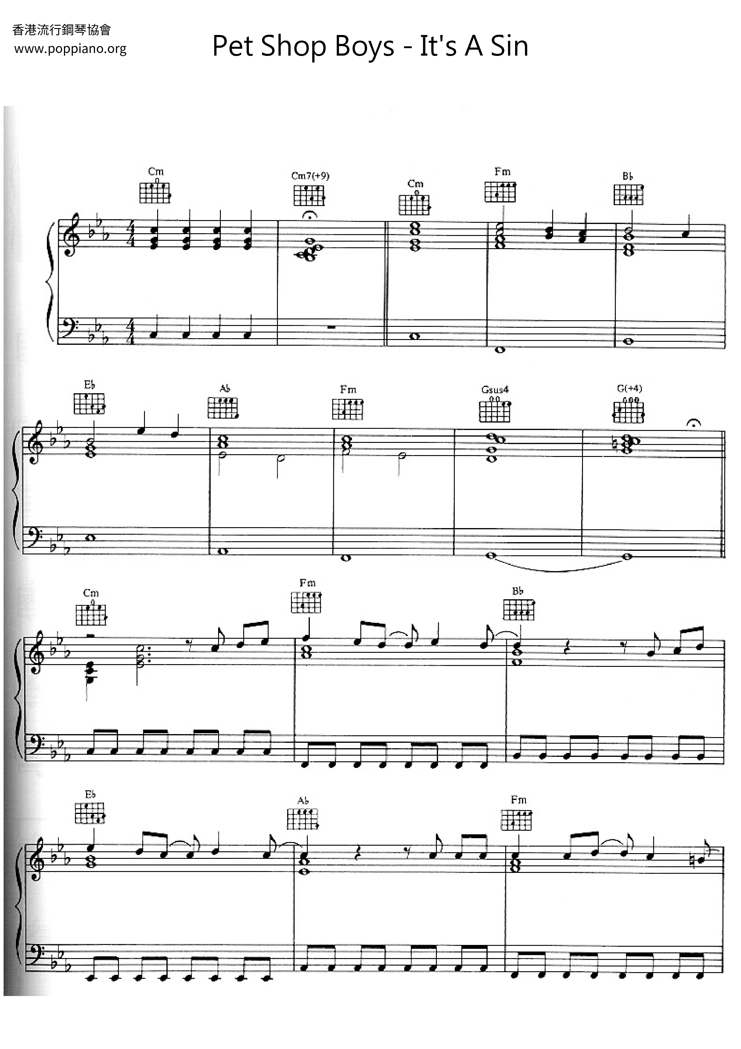 It's A Sin Score