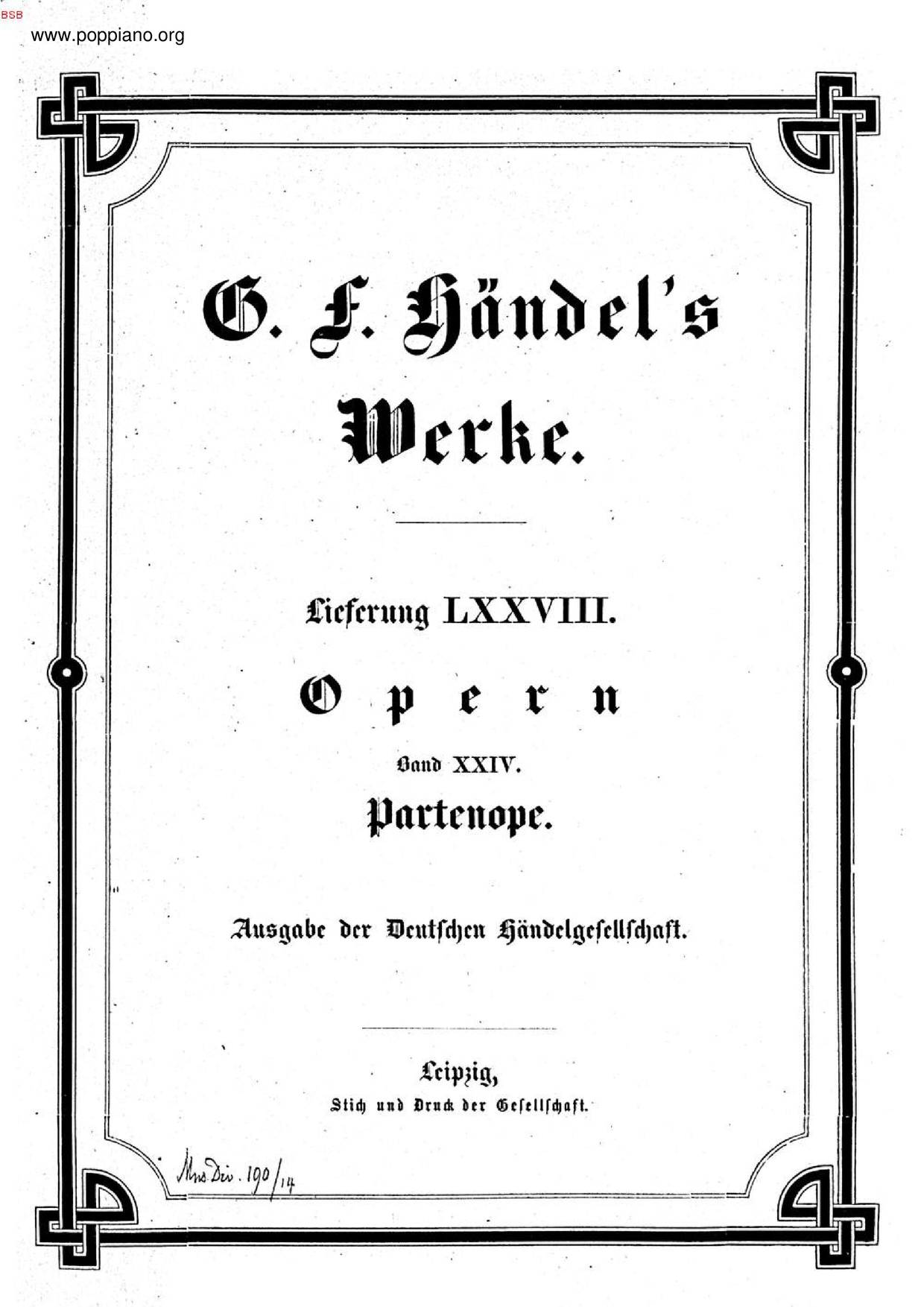 Partenope, HWV 27 Score